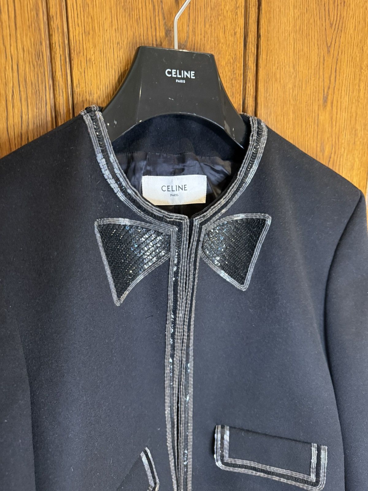 Celine × Hedi Slimane $6.1k 🤑 FW23 Celine Embroidered bow tie cardigan jacket Hedi Size US S / EU 44-46 / 1 - 10 Thumbnail