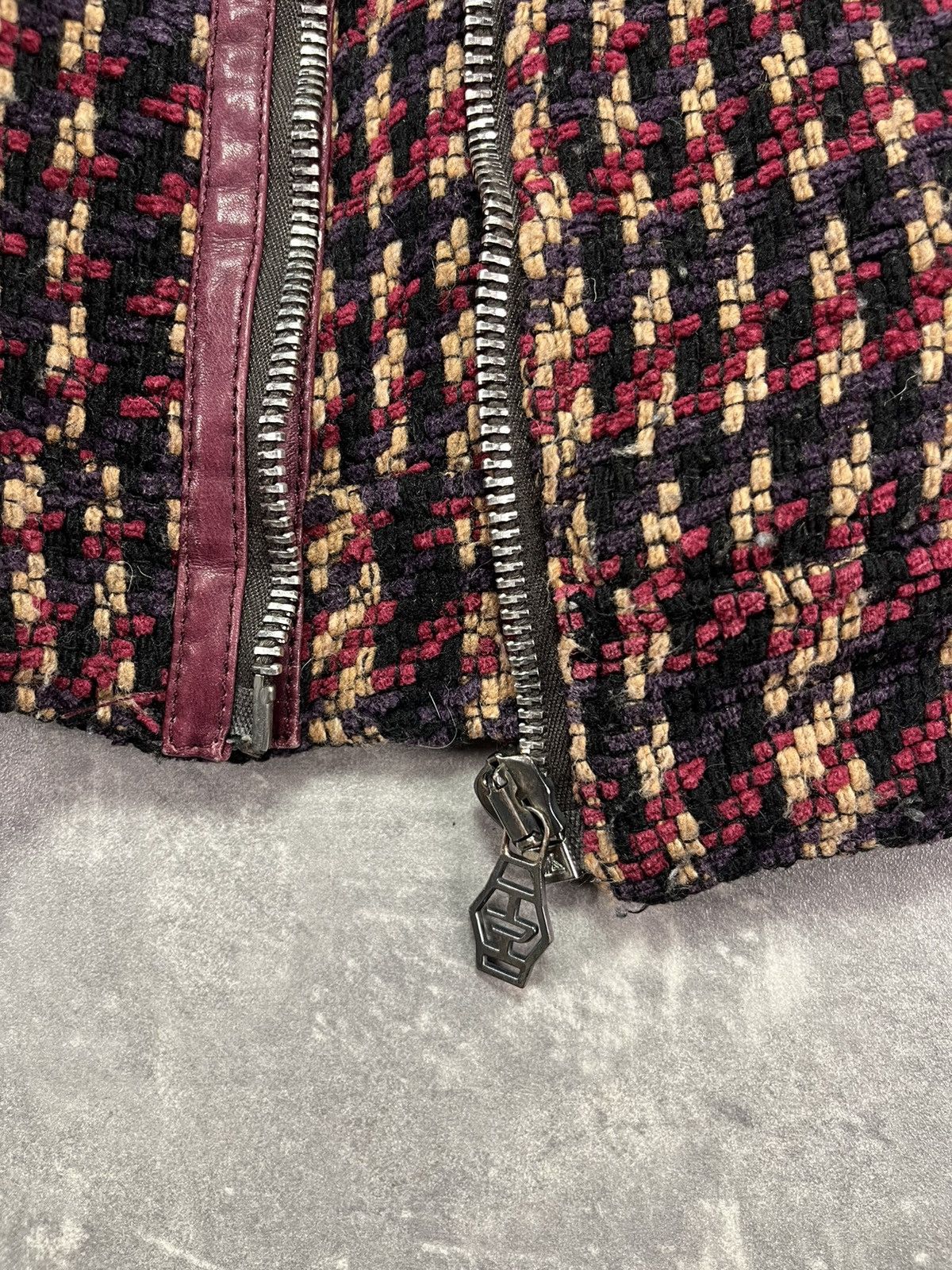 Diesel 00s Diesel Tweed Assymetrical Leather Straps Moto Jacket M Size M / US 6-8 / IT 42-44 - 10 Thumbnail
