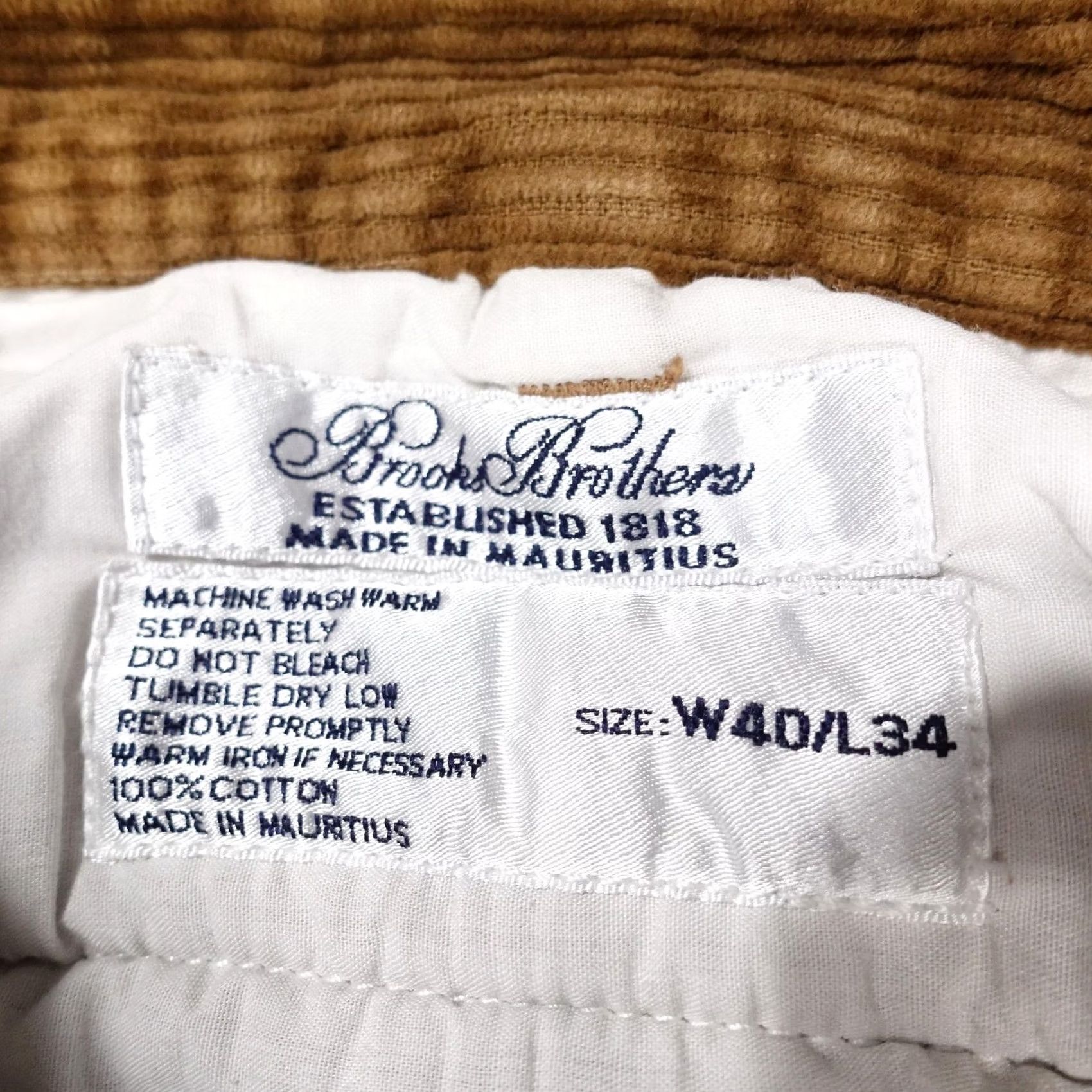 Brooks Brothers Brooks Brothers Pants Mens 38x32 Brown Corduroy Dress Pants Flat Front Straight Leg, Regular, Zip, Pockets, Solid, 100% Cotton, Brown, Mens Size US 38 / EU 54 - 7 Thumbnail