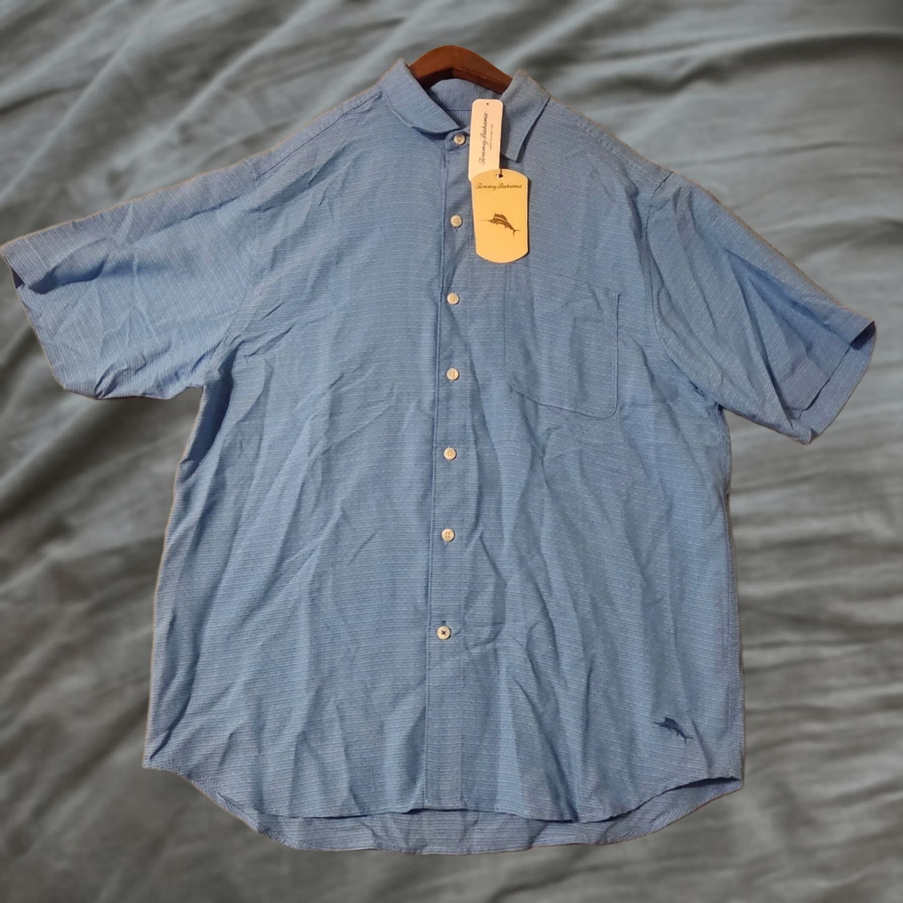 Tommy Bahama Tommy Bahama Shirt Blue Short Sleeve Tencel Medium Grand View Infinity Pool Size US L / EU 52-54 / 3 - 1 Thumbnail