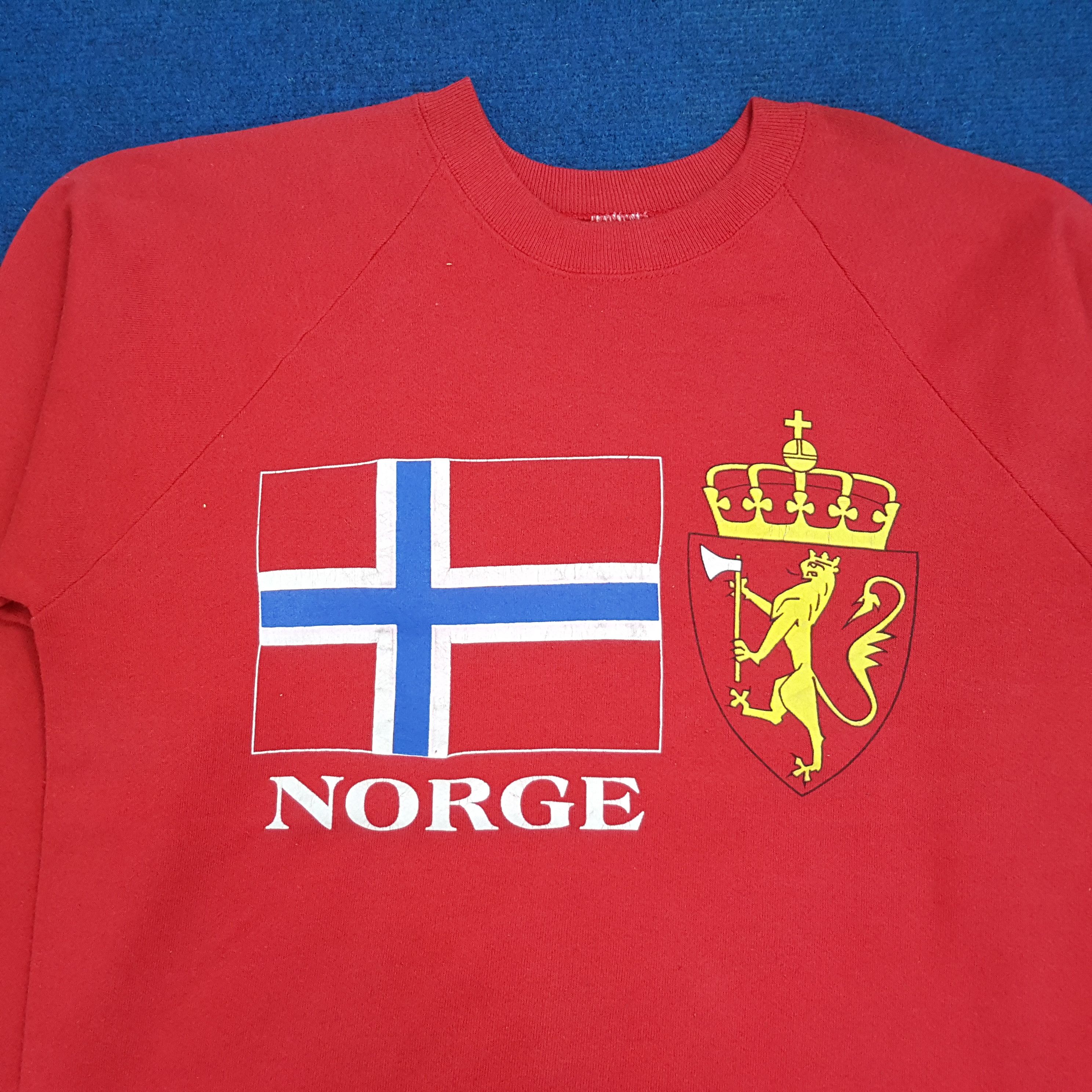 Vintage Vintage NORGE Norway Flag Streetwear Sweatshirts Size US M / EU 48-50 / 2 - 2 Thumbnail