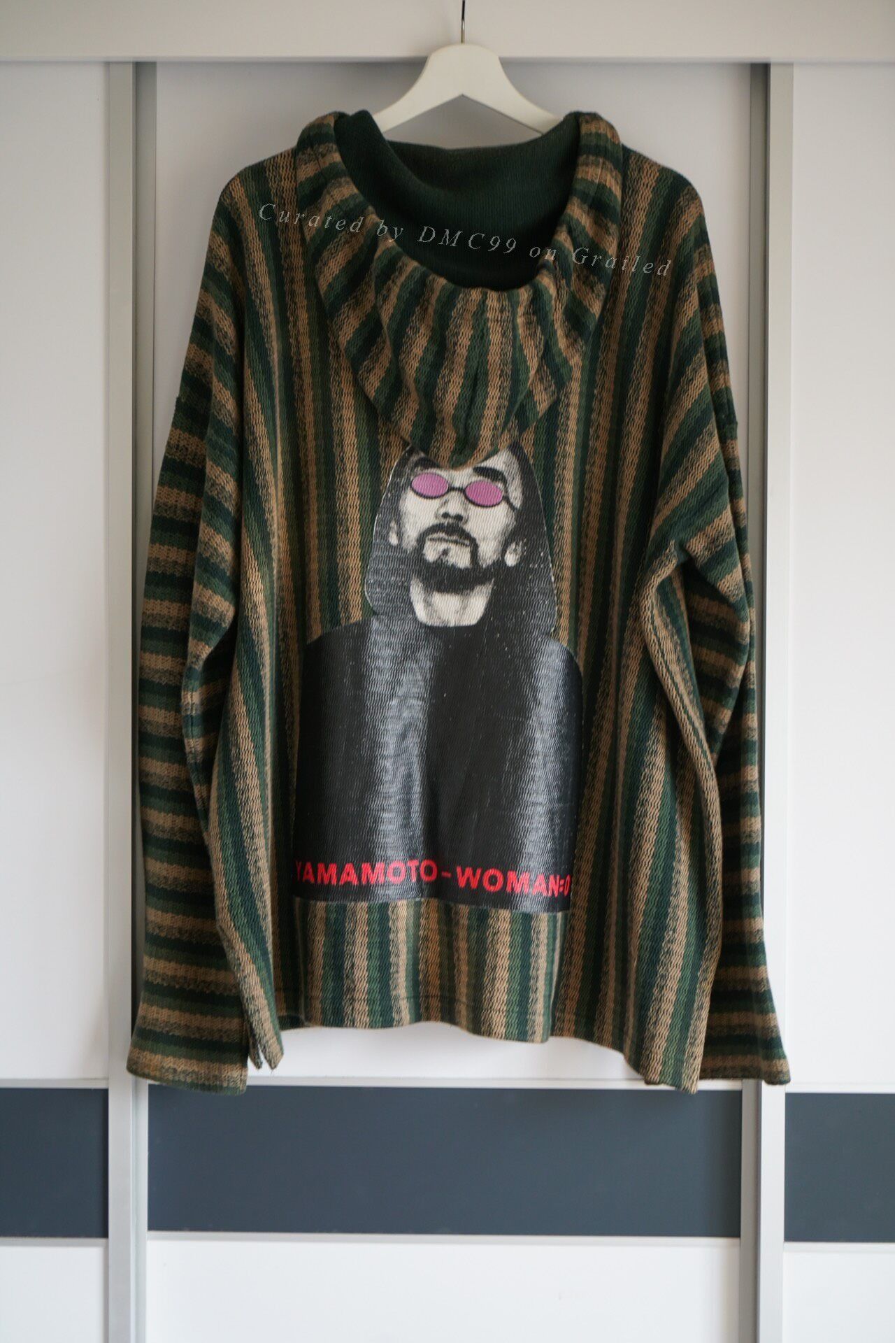 Yohji Yamamoto Yohji Yamamoto 98ss Portrait Stripe Hoodie Size US M / EU 48-50 / 2 - 1 Thumbnail