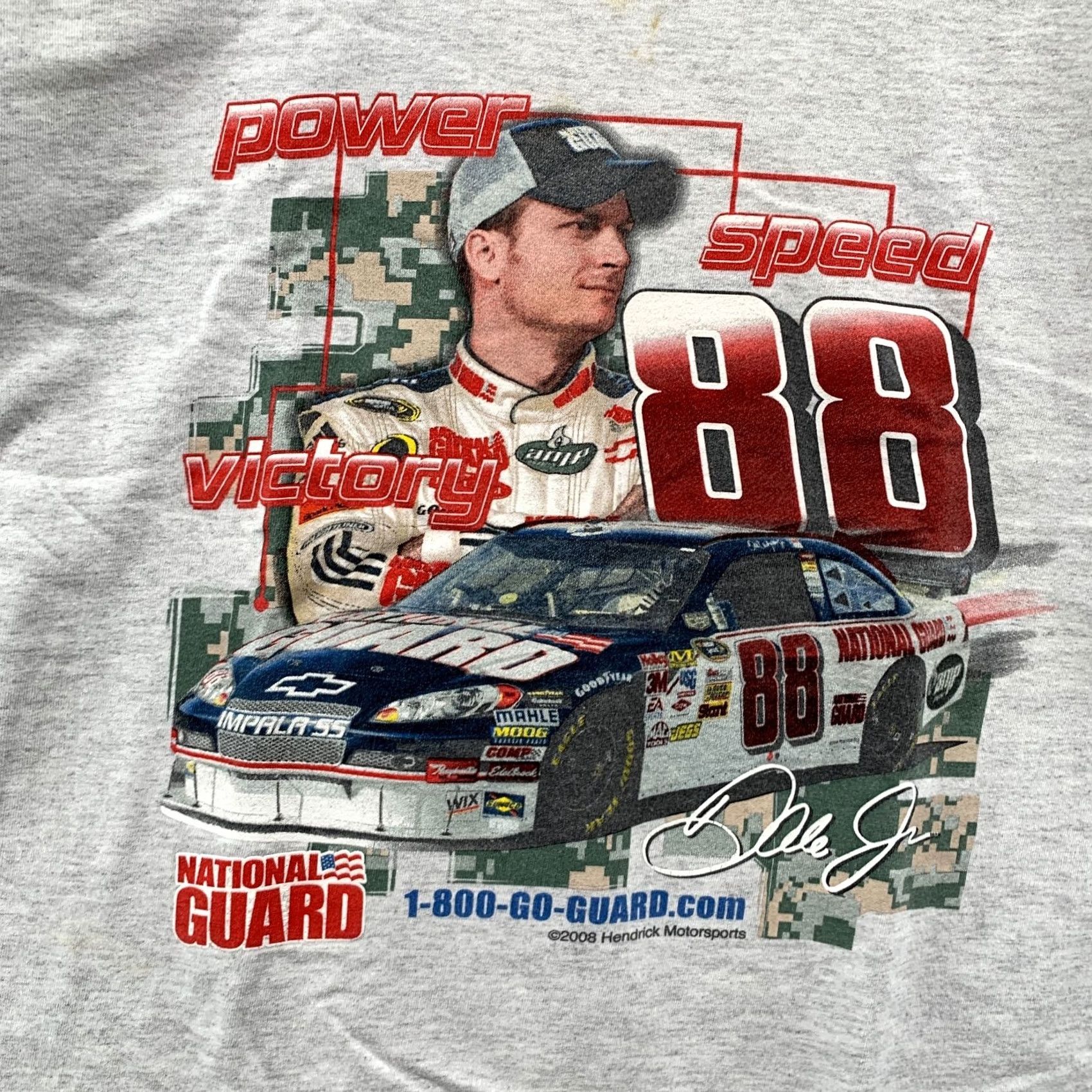 Hanes VINTAGE Nascar Dale Earnhardt Jr Shirt Gray National Guards Adult Large 21x28.5 Size US L / EU 52-54 / 3 - 6 Thumbnail