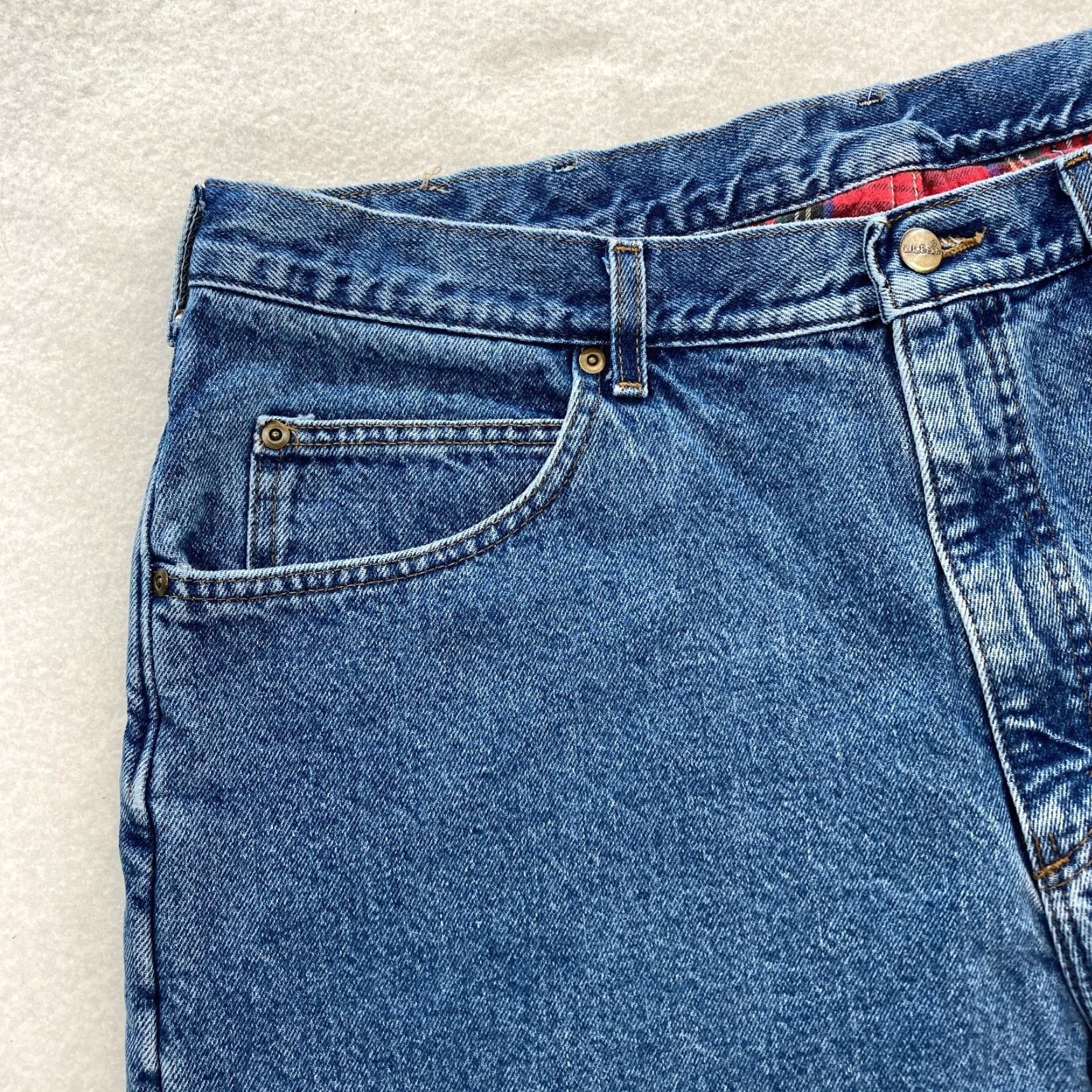 Vintage VINTAGE L.L. Bean Jeans Mens 40x30 Relaxed Taper Denim Blue 5-Pocket Union Made Men Size US 40 / EU 56 - 3 Thumbnail