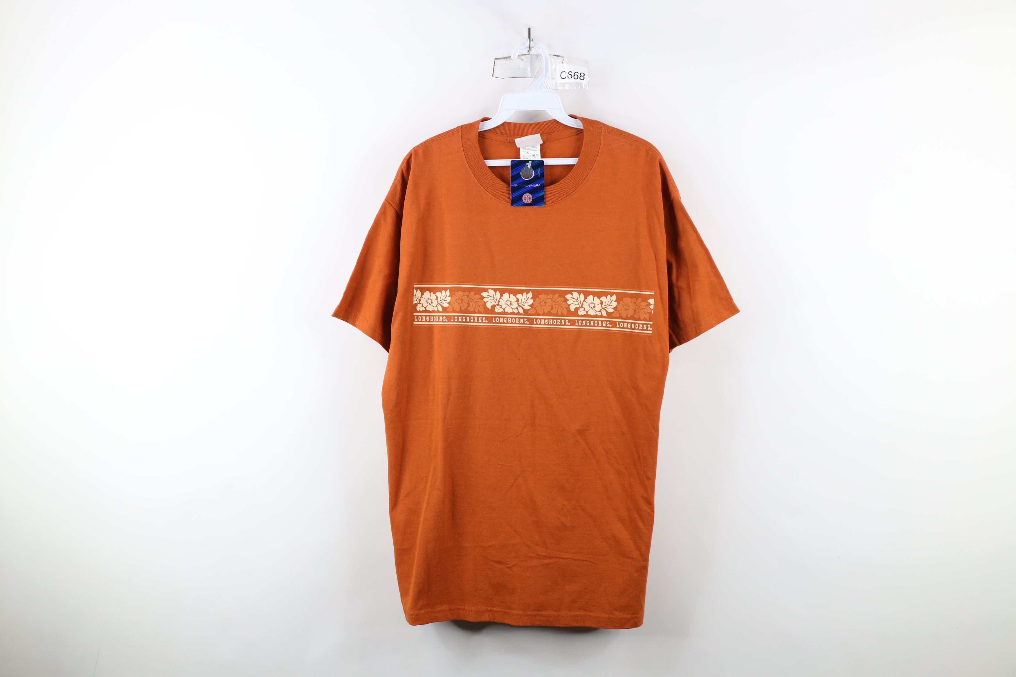 Vintage Deadstock Vintage Y2K of Texas Longhorns Flower T-Shirt Size US M / EU 48-50 / 2 - 1 Thumbnail
