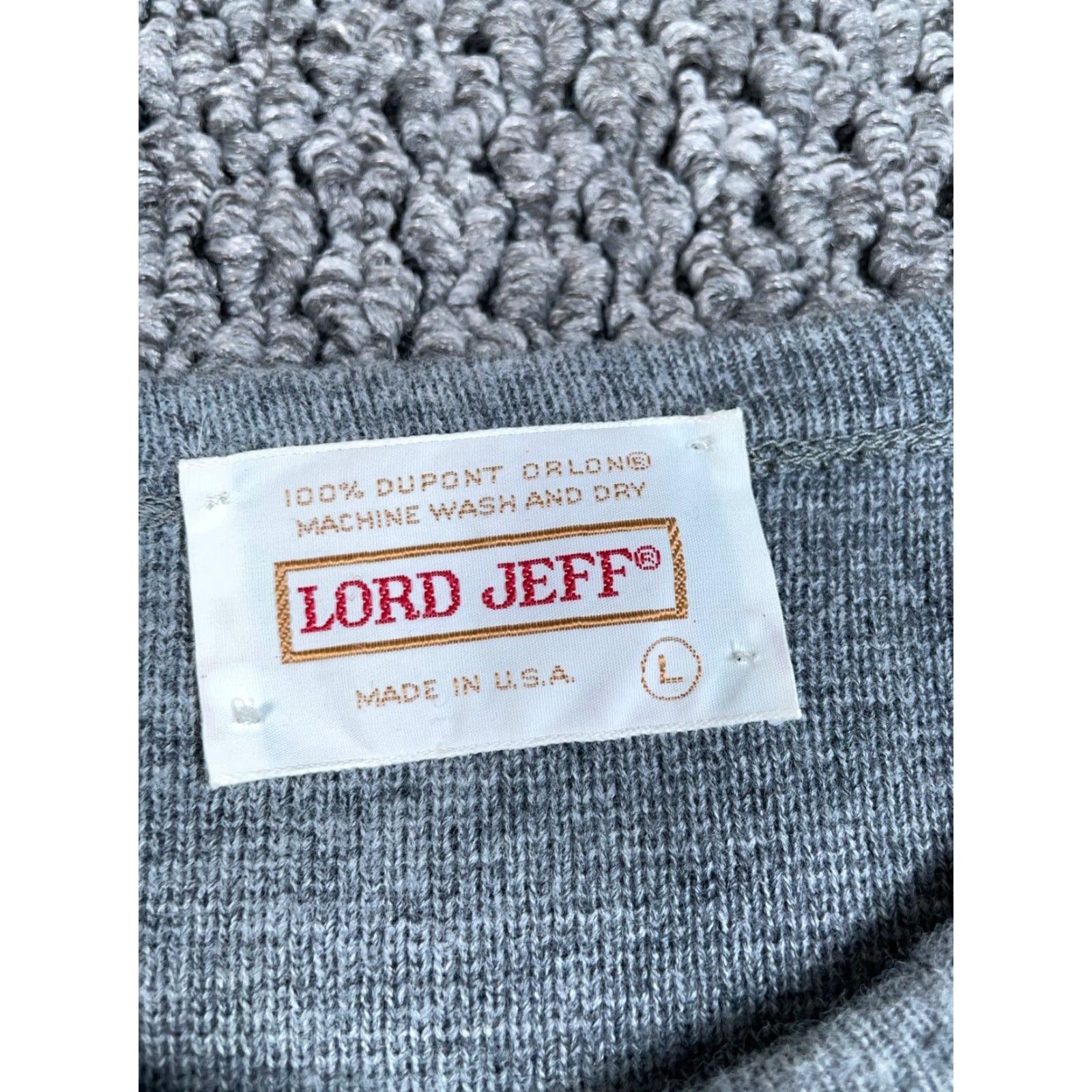 Vintage VINTAGE Lord Jeff Striped Sweater Adult Large Gray Acrylic Pullover 80s Preppy Mens Size US L / EU 52-54 / 3 - 3 Thumbnail