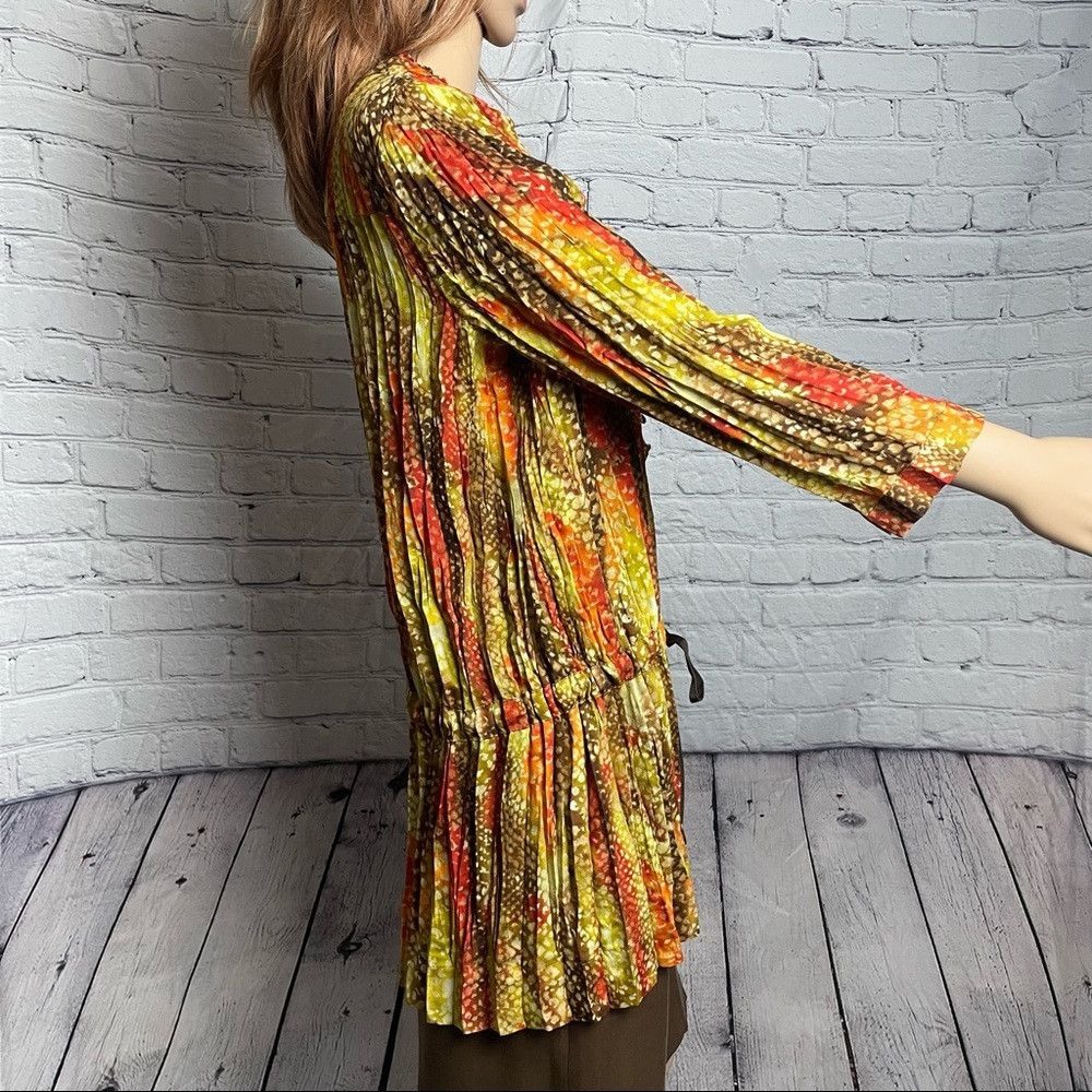 Jones New York Jones New York Pleated Brown Orange 3/4 Sleeve Blouse Size Size M / US 6-8 / IT 42-44 - 3 Thumbnail