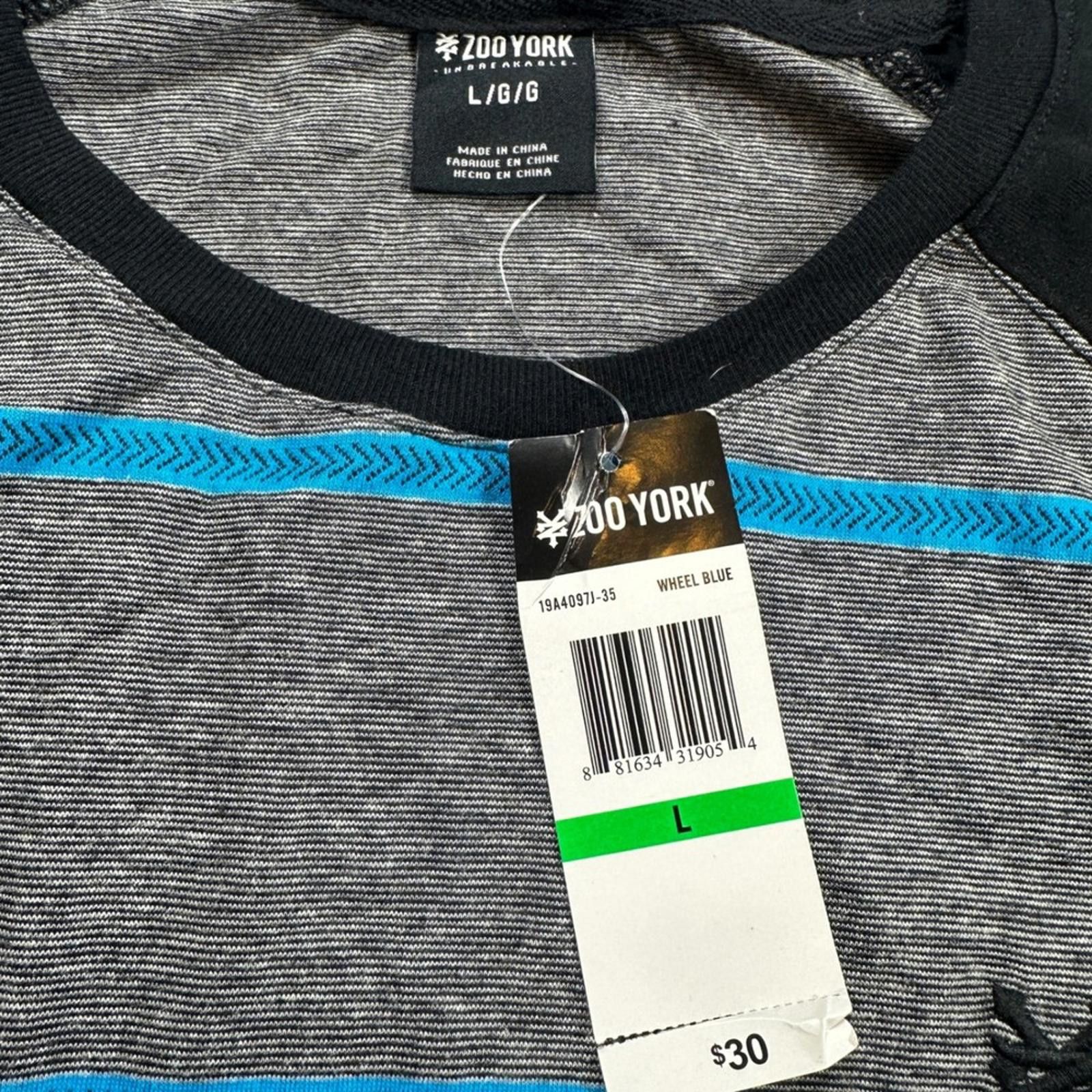 Zoo York Zoo York Mens Large Gray Blue Stripe Raglan T Shirt Tee NWT Size US L / EU 52-54 / 3 - 4 Thumbnail