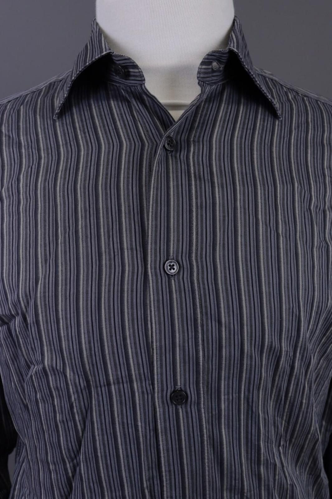 Ermenegildo Zegna Zegna City Blue Stripe Button Down Shirt Size 3 / M Size US M / EU 48-50 / 2 - 8 Thumbnail