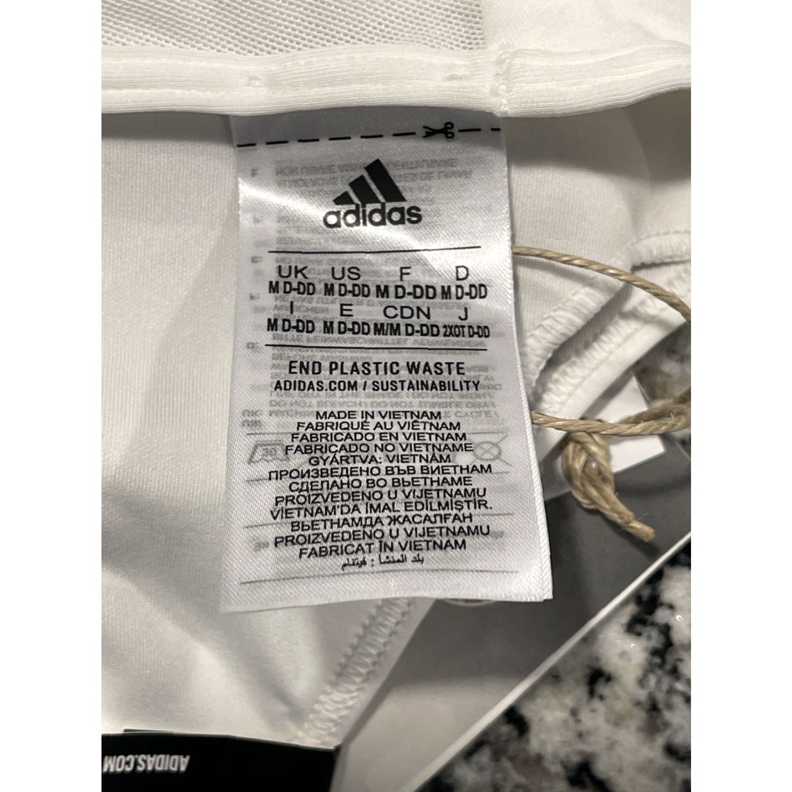 Adidas Adidas Women's Sports Bra M D-DD White Powerreact Training Bra Shirt? Size ONE SIZE - 7 Thumbnail
