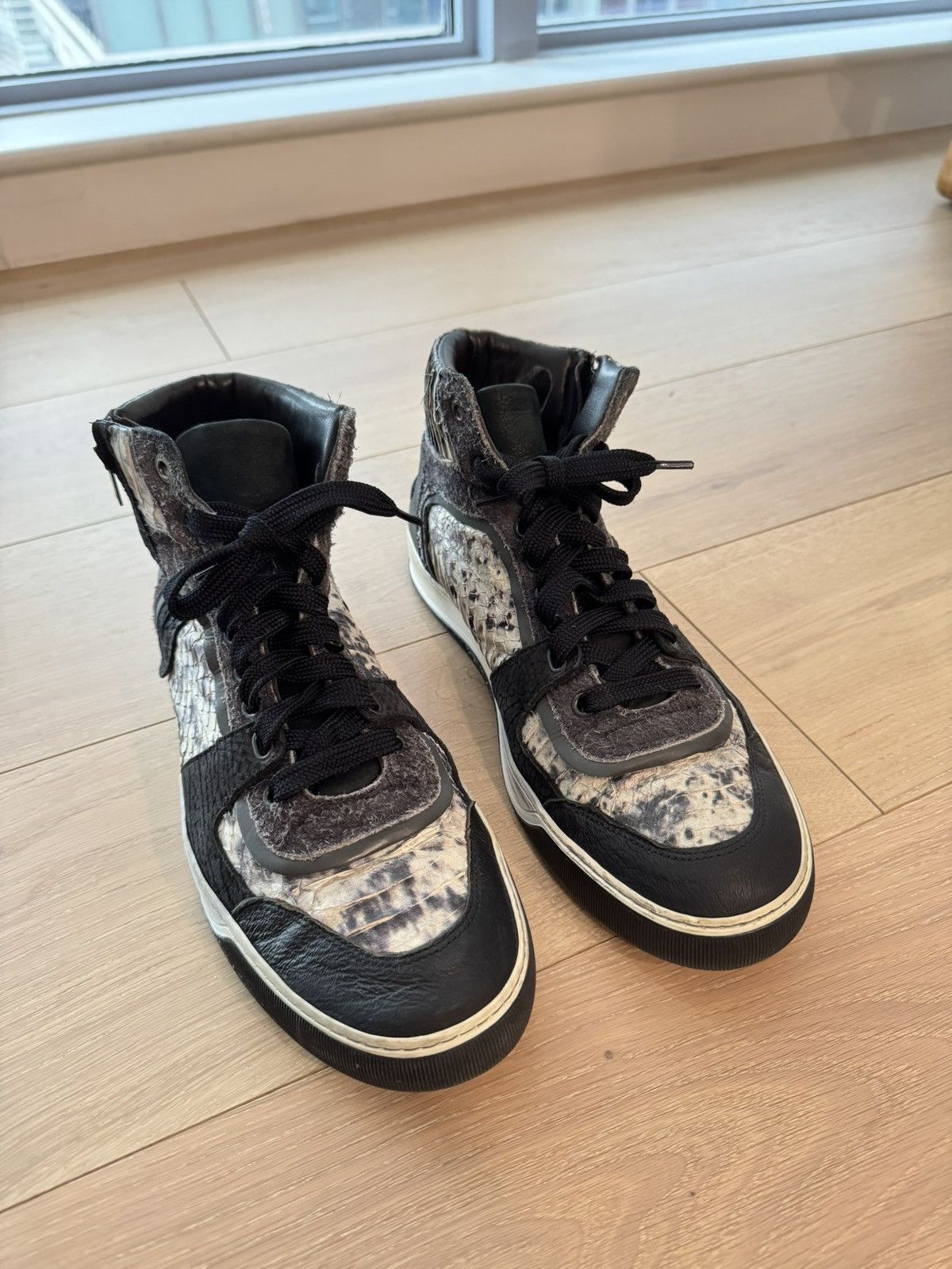 Lanvin Lanvin Men’s High top Sneakers Camo Sz 10 Snake Python Suede Size US 10 / EU 43 - 2 Thumbnail