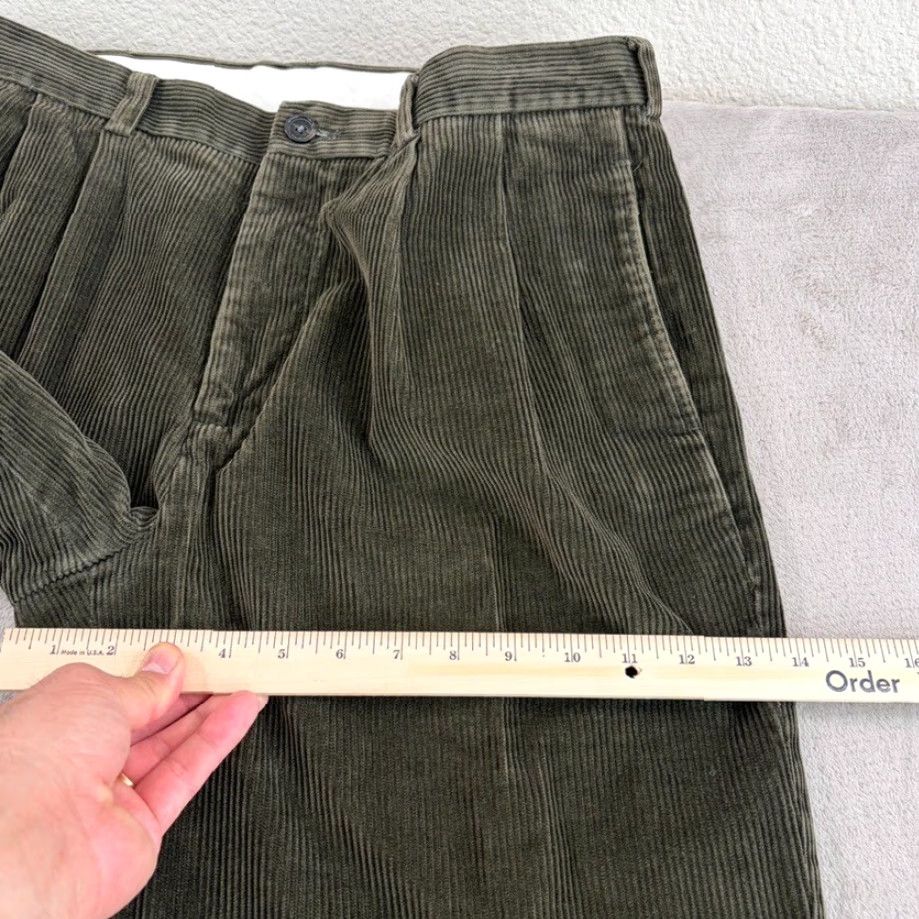 Brooks Brothers Brooks Brothers Pleated Dress Pants Corduroy 36x30 Green Old Money Luxury Baggy Size US 36 / EU 52 - 6 Thumbnail