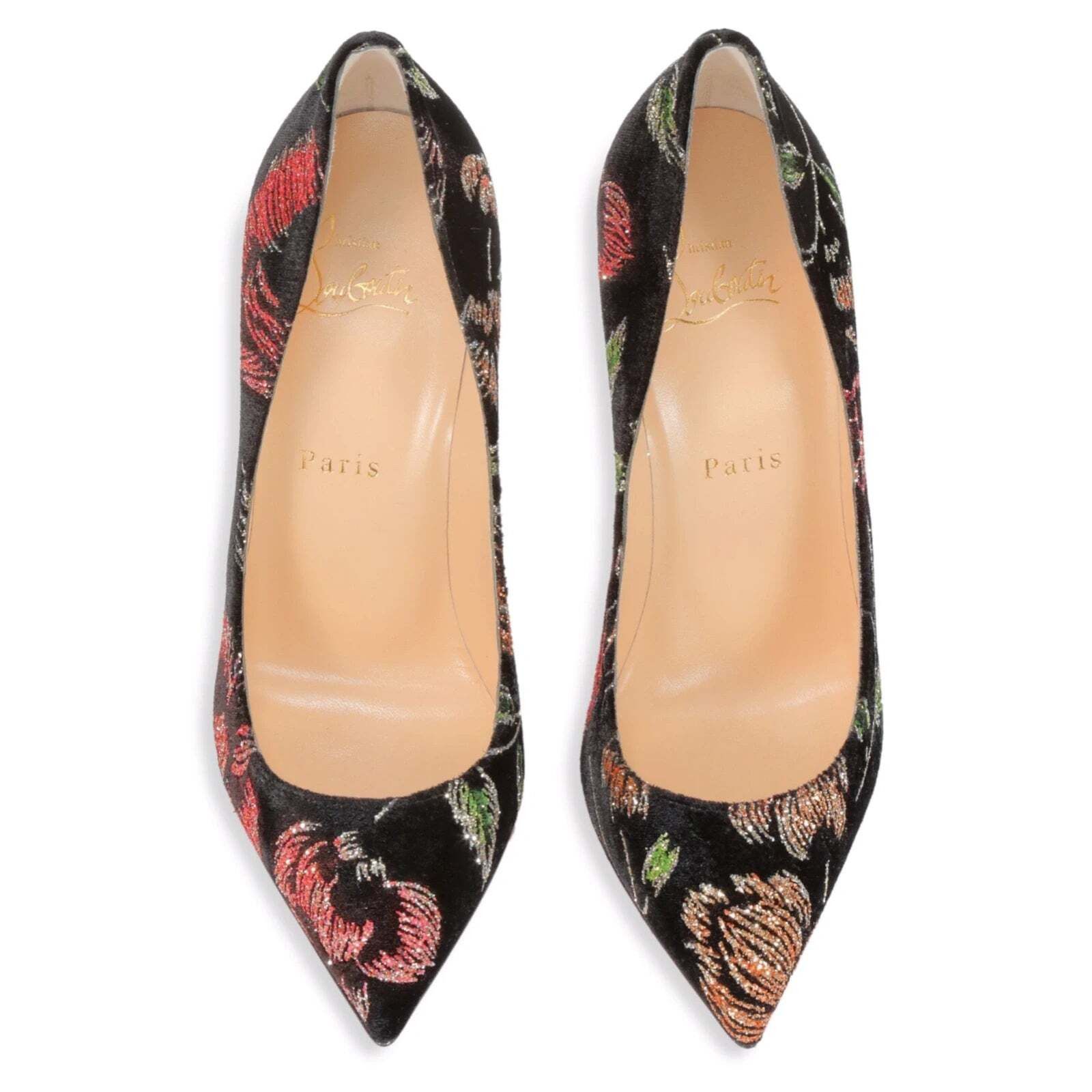 Christian Louboutin Christian Louboutin Pigalle Follies 100 Black Velvet Red Size US 10 / IT 40 - 6 Thumbnail