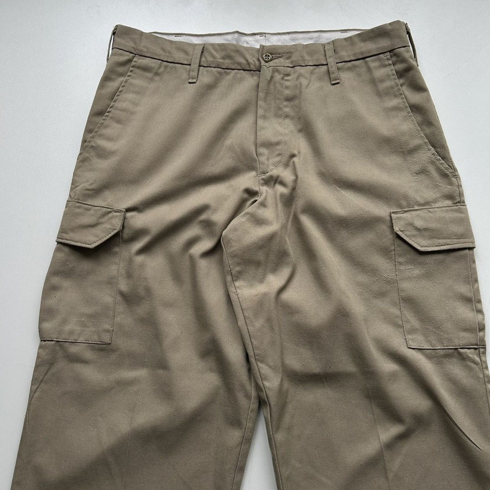 Vintage Vintage 2000s Khaki Soft Twill Cargo Pants Men's 34x30 Rare Size US 34 / EU 50 - 2 Thumbnail