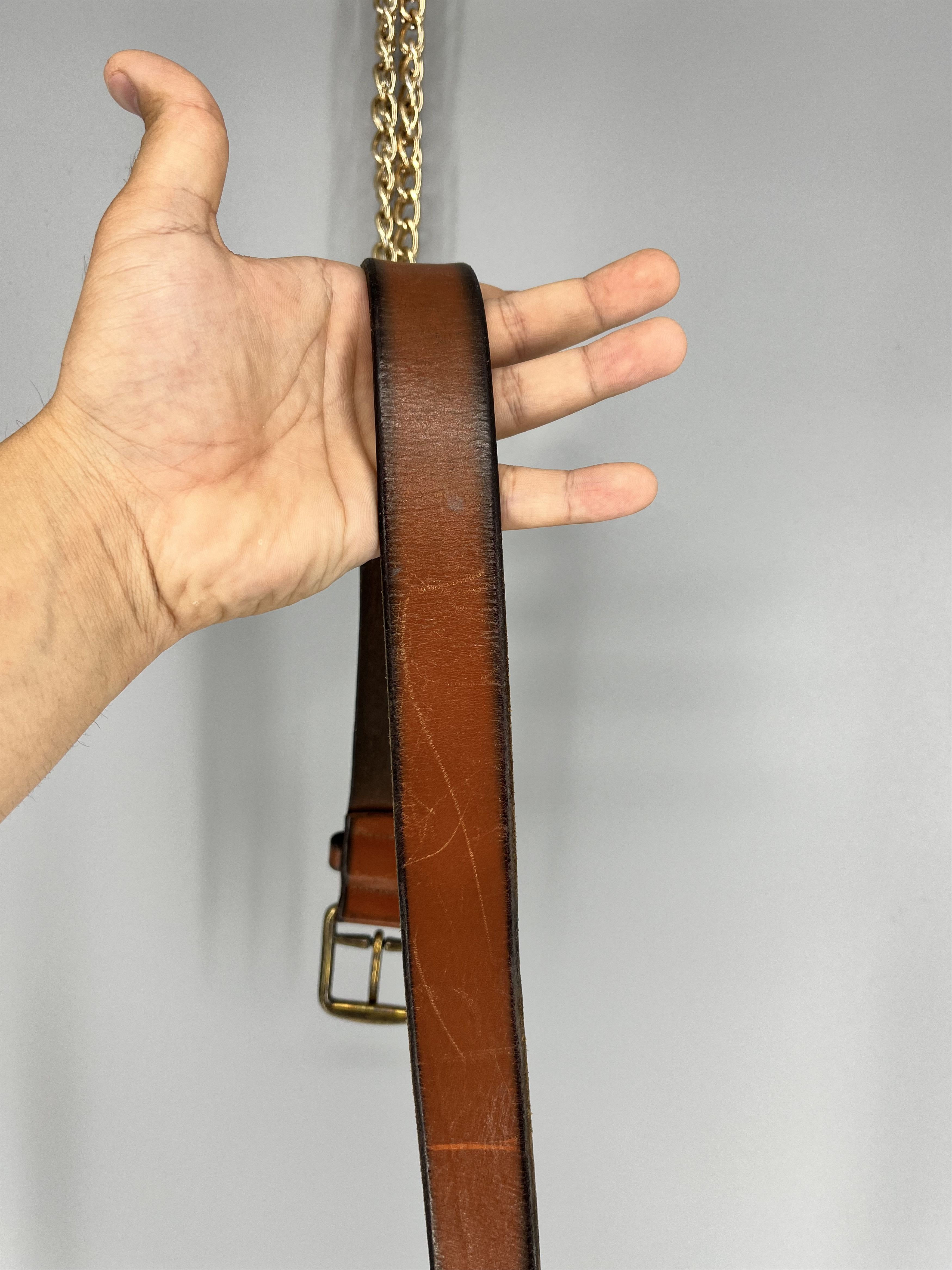 Polo Ralph Lauren Vintage Polo Ralph Lauren Belt Brown Leather RRL 38 Small US Size 38 - 5 Thumbnail