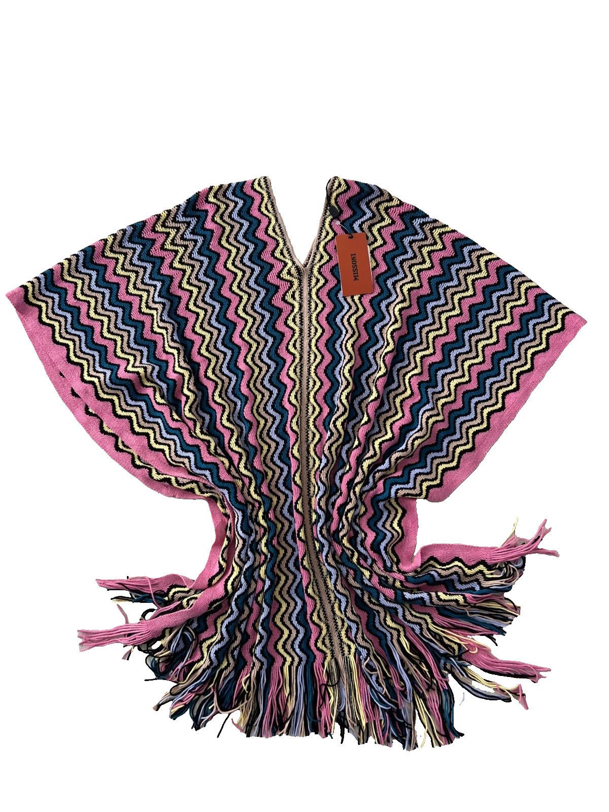 Missoni Missoni ZigZag Fringed Knit Shawl Poncho Size S / US 4 / IT 40 - 1 Thumbnail
