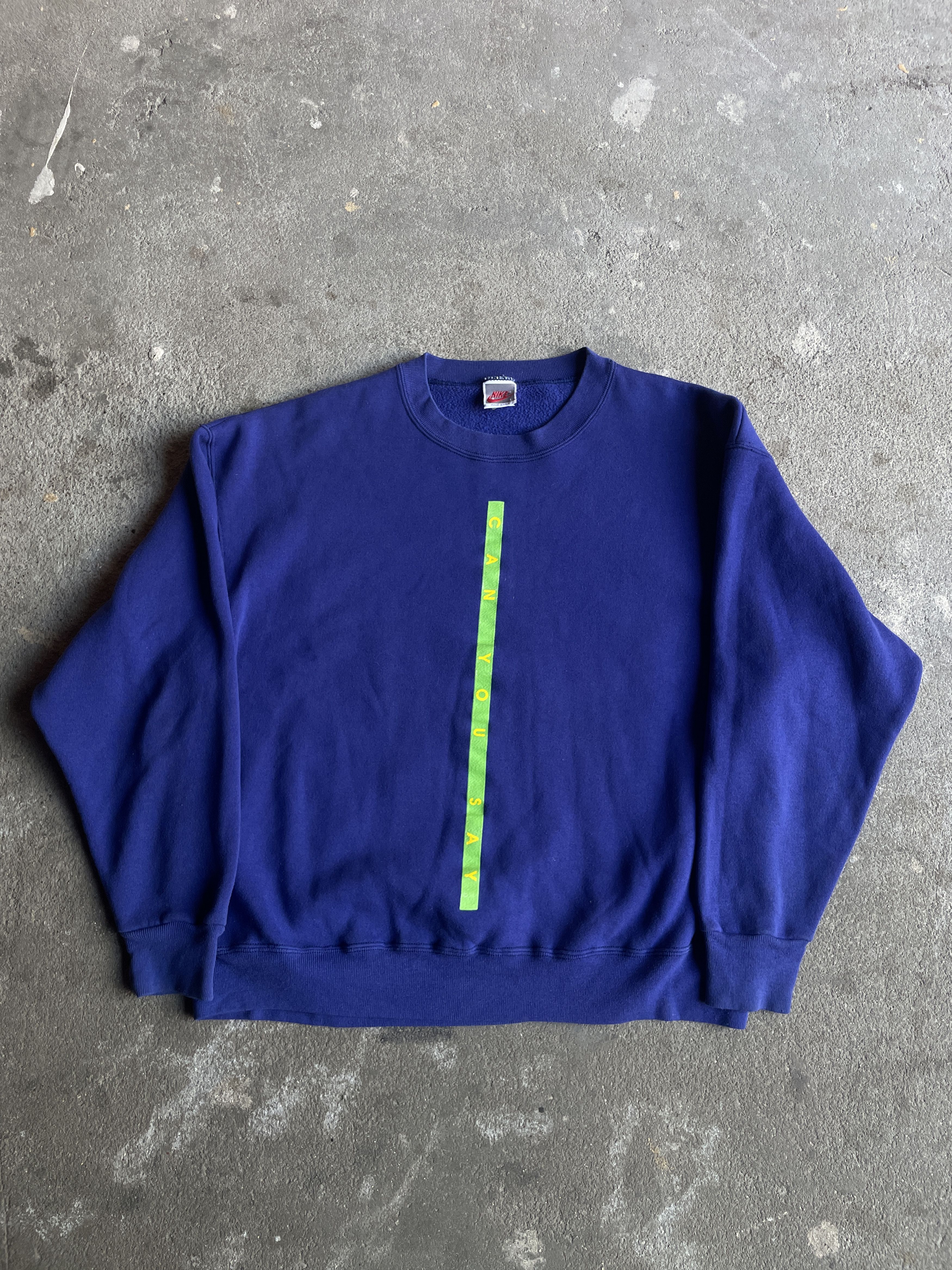 Nike × Vintage 80s Vintage Nike Sweatshirt crewneck Rare kick some butt Size US M / EU 48-50 / 2 - 4 Thumbnail