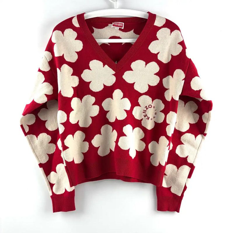 Kenzo KENZO Red Wool Pullover Sweater for Women 0089 Size S / US 4 / IT 40 - 1 Thumbnail