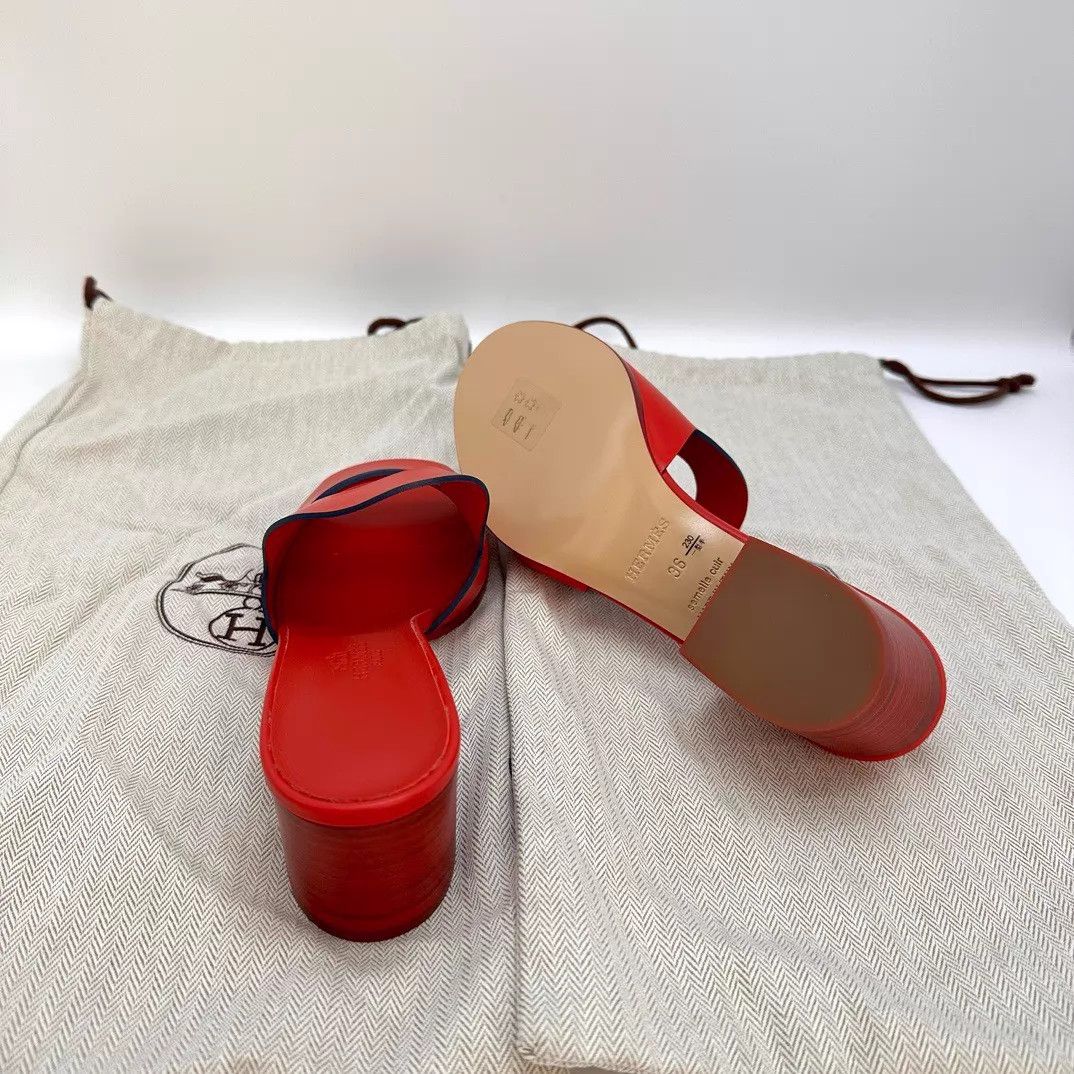Hermes HERMES Red Pig Nose Slippers 36 Size US 5.5 / IT 35.5 - 5 Thumbnail