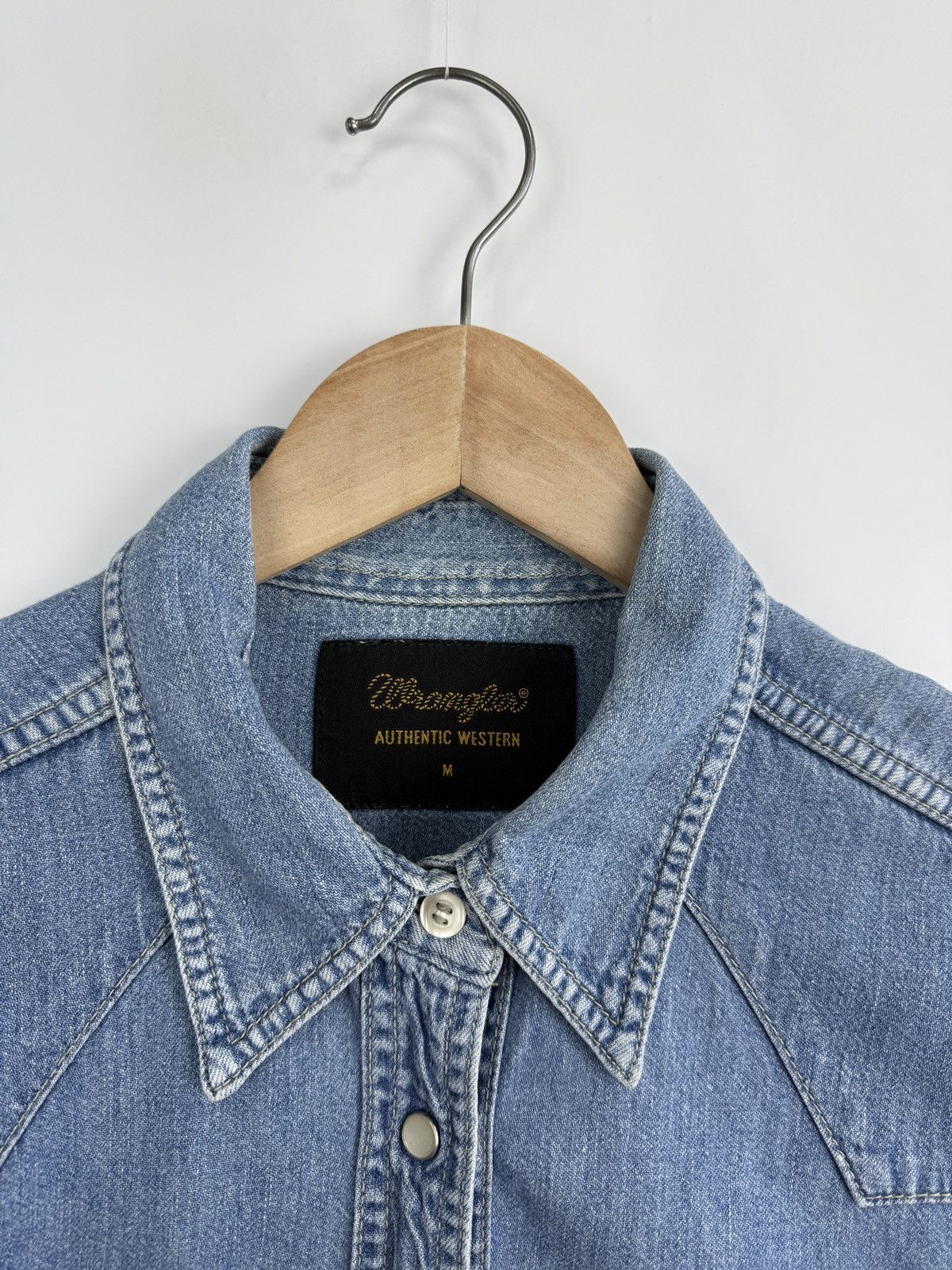 Wrangler 🇺🇸 Vintage 90s Wrangler Authentic Western Denim Shirt USA Size M / US 6-8 / IT 42-44 - 5 Thumbnail