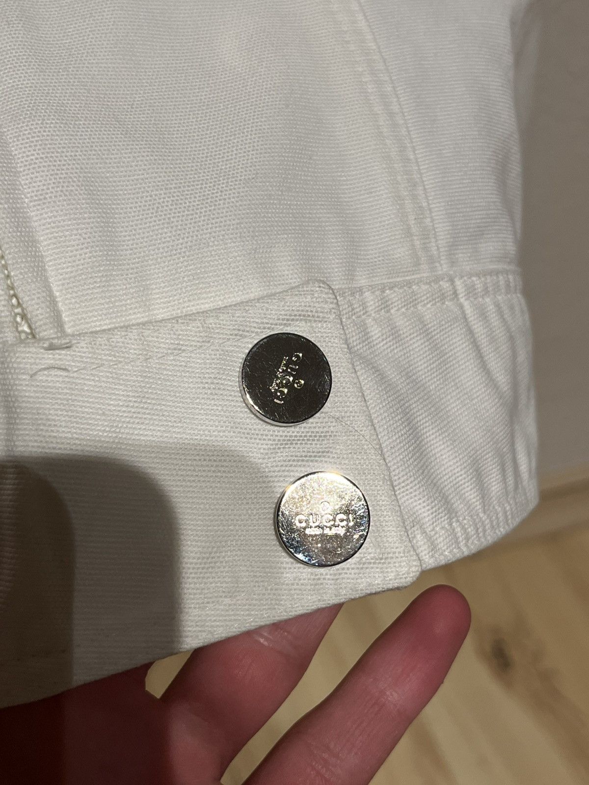 Gucci SS99 tom ford gucci white cotton motojacket Size S / US 4 / IT 40 - 2 Thumbnail
