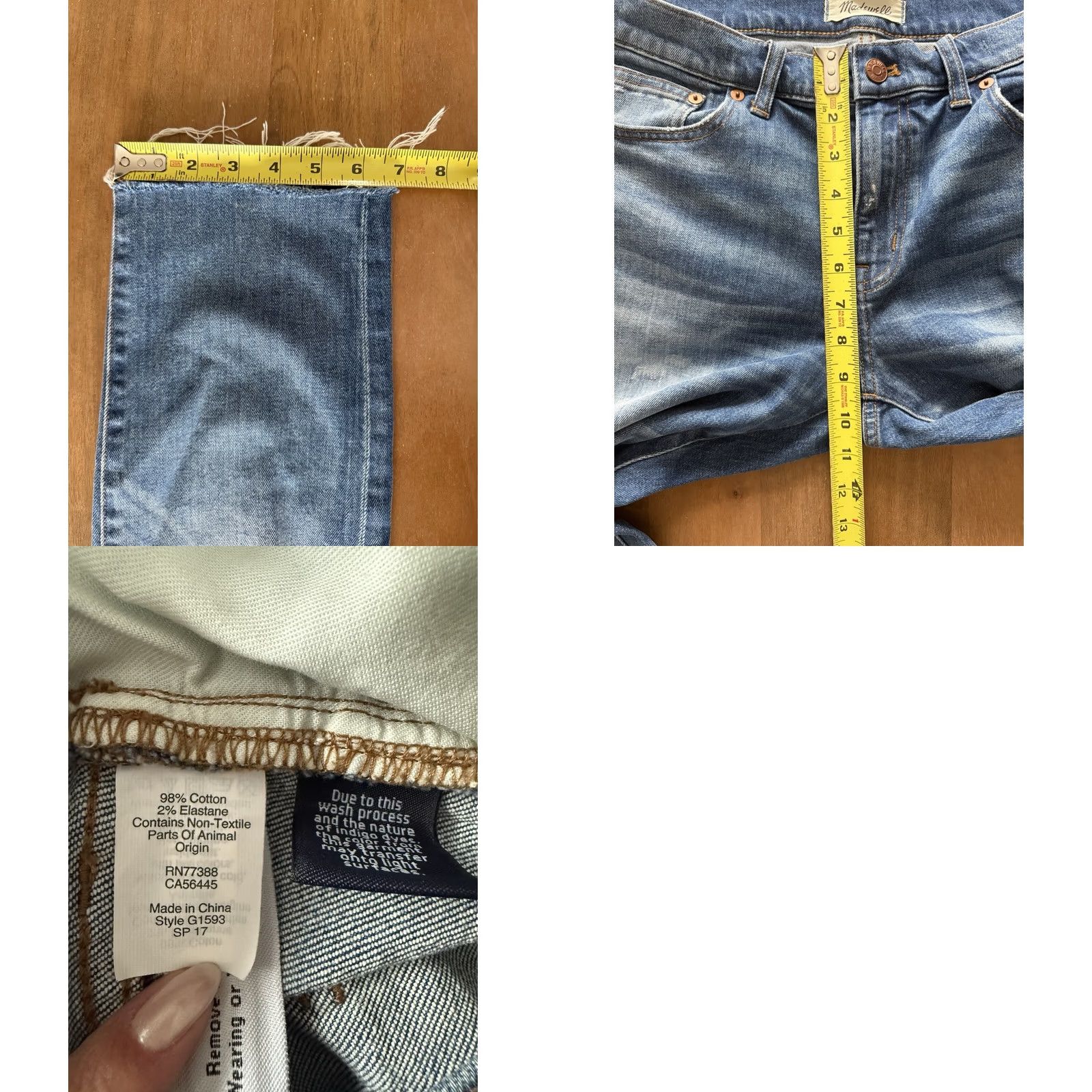 Madewell Madewell Jeans Womens 29 Slim Boy Straight 5-Pocket Blue Denim 34x24.5 Relaxed Baggy Distressed Bohemian City Hip Hop Logo Size 29" - 8 Thumbnail