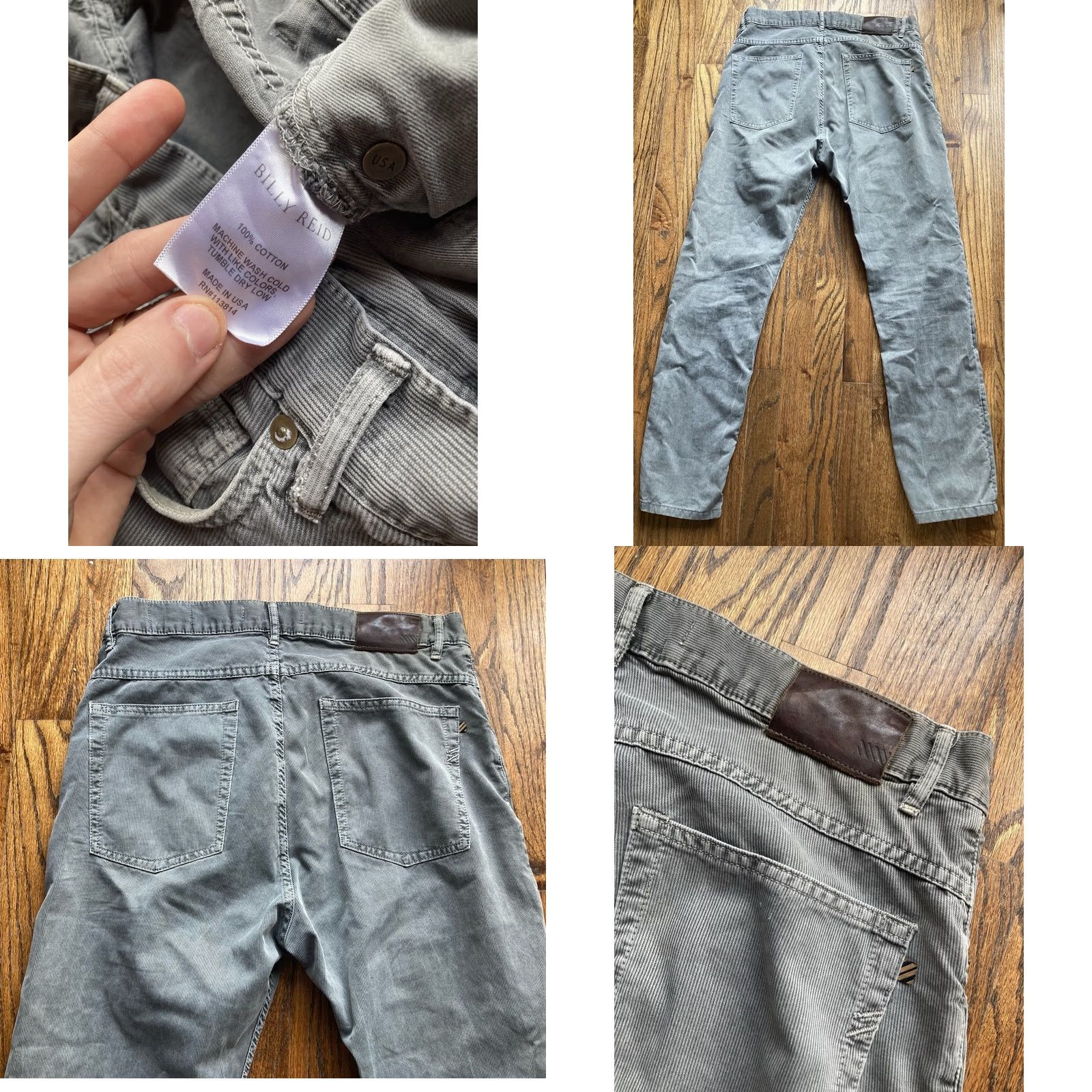 Billy Reid Billy Reid Pants Mens Size 30 Gray Corduroy Chino 5 Pocket USA Made Size US 30 / EU 46 - 8 Thumbnail