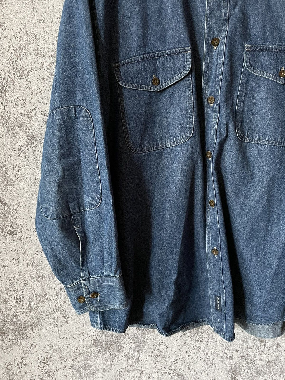 Vintage Vintage Woolrich Denim Jeans Button Up Shirt Size US L / EU 52-54 / 3 - 3 Thumbnail
