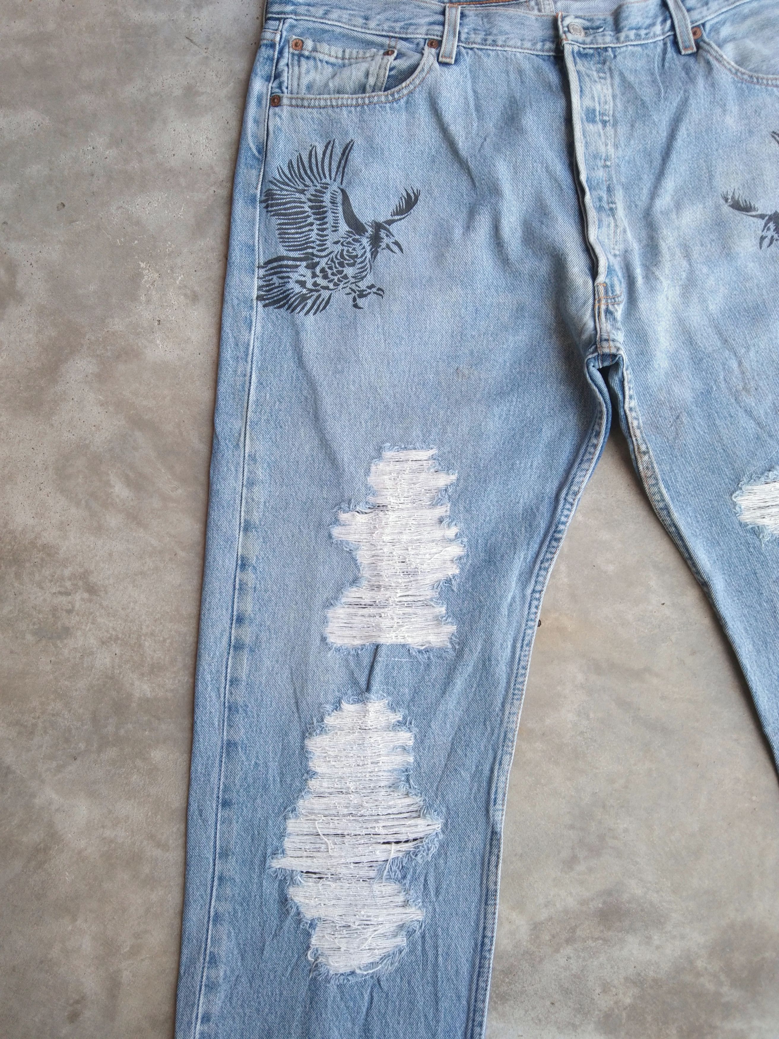 Levi's Vintage Levi's 501 x Anch Crash 90s Y2k Jeans 38x32 Size US 38 / EU 54 - 6 Thumbnail