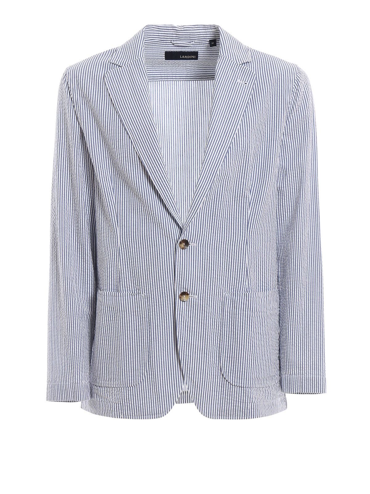 Designer × Lardini LARDINI Egama Striped Cotton Unlined Blazer Jacket Size EU56 Size 46R - 5 Thumbnail