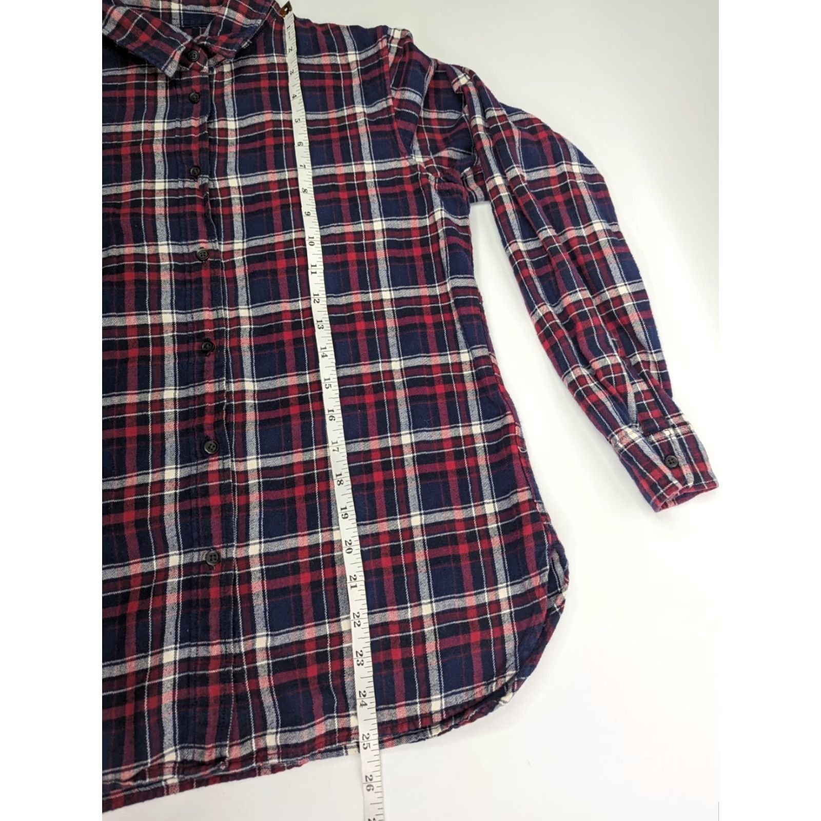 Uniqlo Uniqlo Shirt Women’s Medium Blue Red Plaid Long Sleeve Button Up Flannel Cotton Size M / US 6-8 / IT 42-44 - 5 Thumbnail