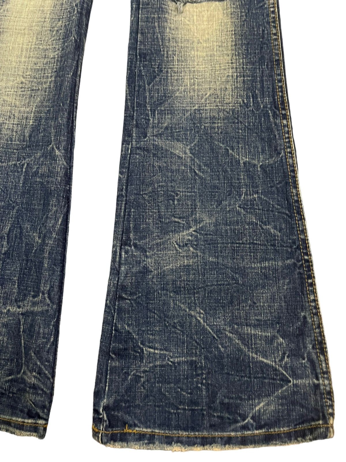 14th Addiction Vintage Japanese Brand Blue Wash Distressed Flare Jeans Size US 30 / EU 46 - 6 Thumbnail