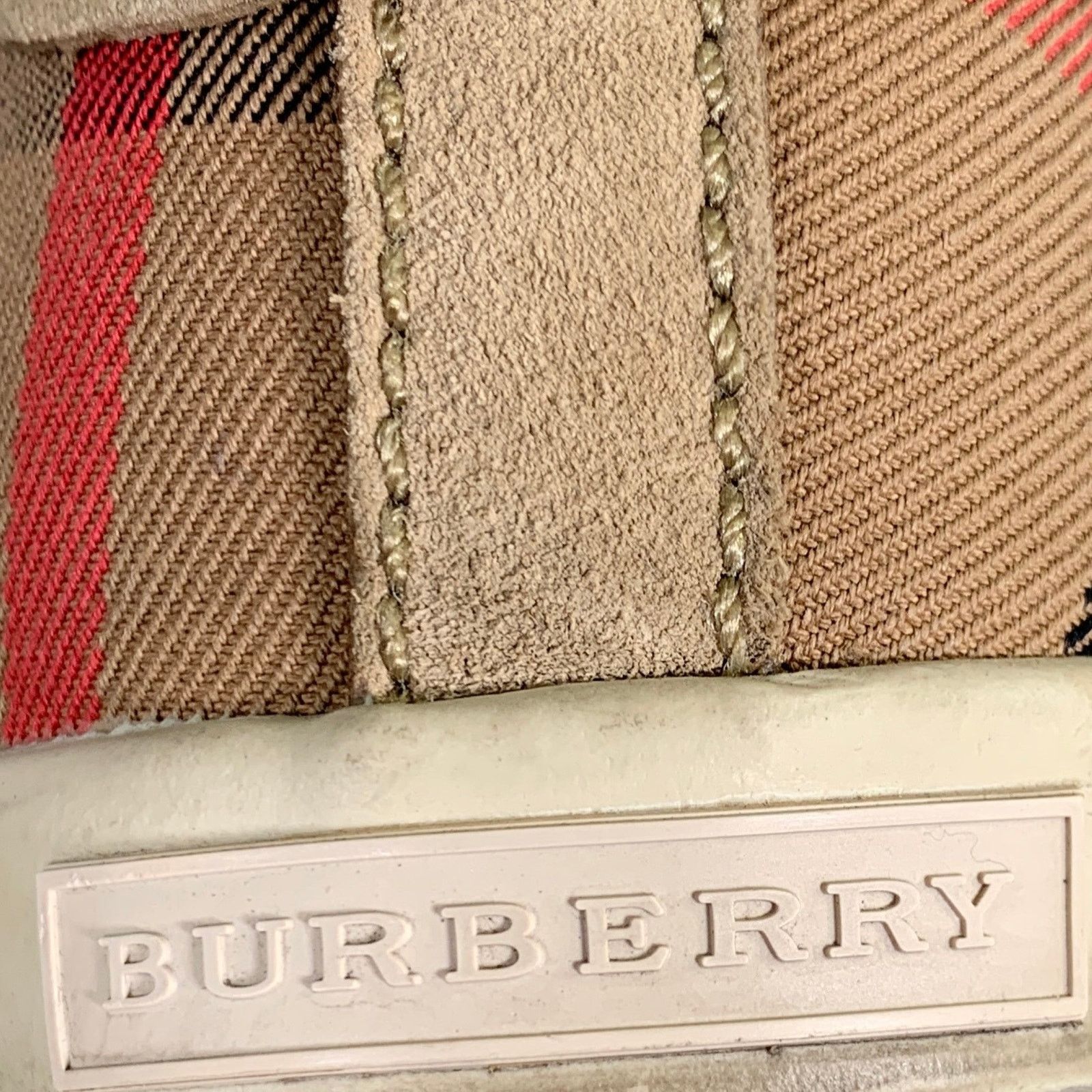 Burberry BURBERRY Size 10 Tan Brown Plaid Low Top Sneakers Size US 10 / EU 43 - 7 Thumbnail