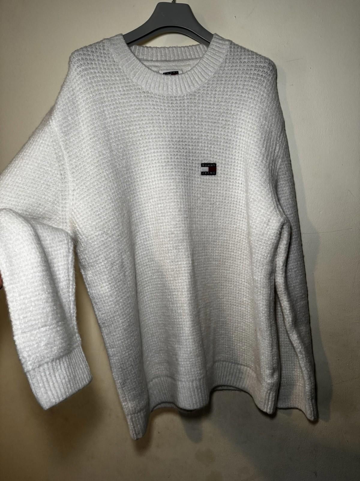 Tommy Hilfiger Tommy Jeans Waffle Knit Sweater White Size L BNWT Size US L / EU 52-54 / 3 - 3 Thumbnail