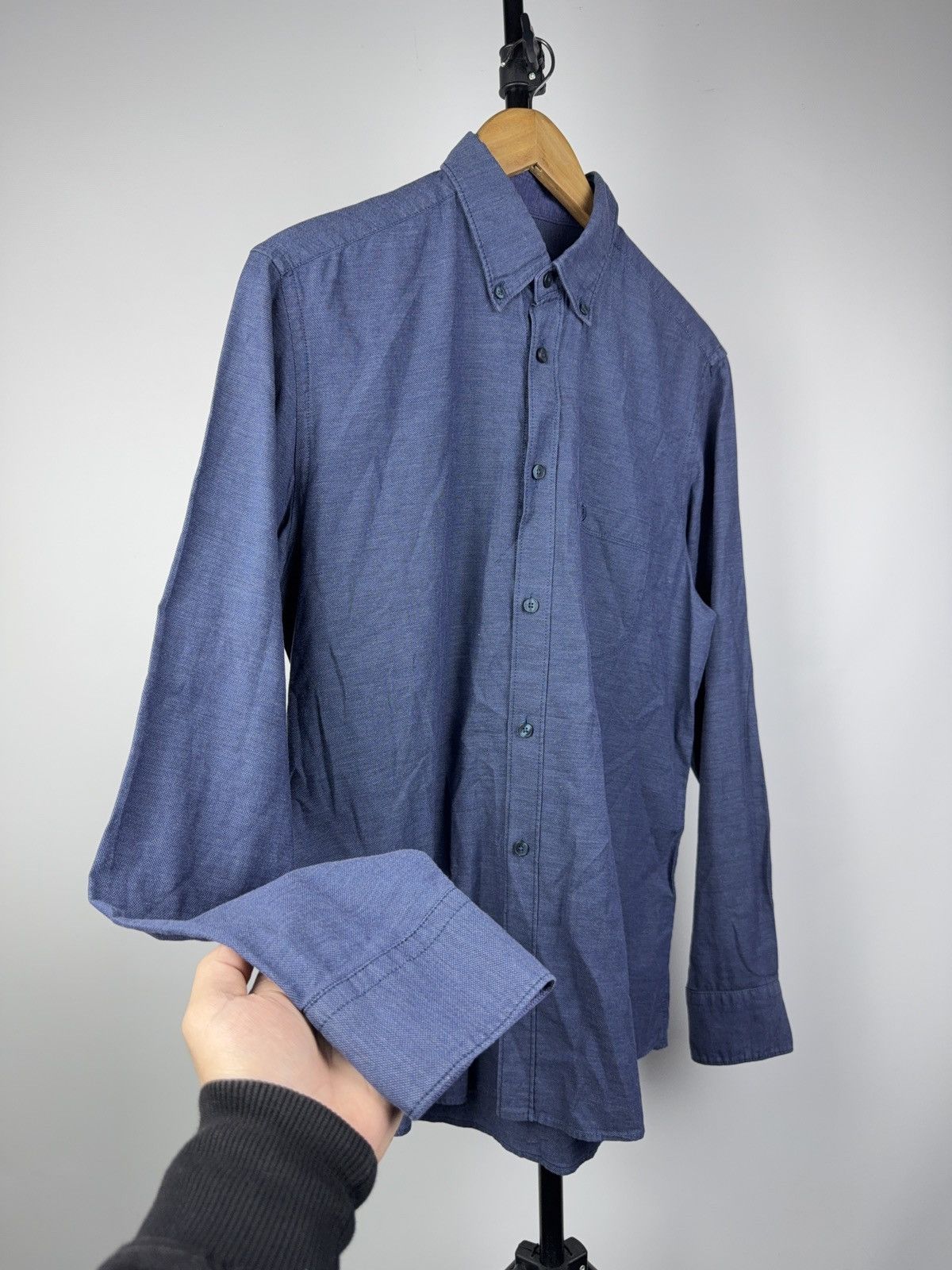 Bogner Luxury Bogner Blue Cotton Shirt Tessitura Monti Fabric 39 M Size US M / EU 48-50 / 2 - 9 Thumbnail