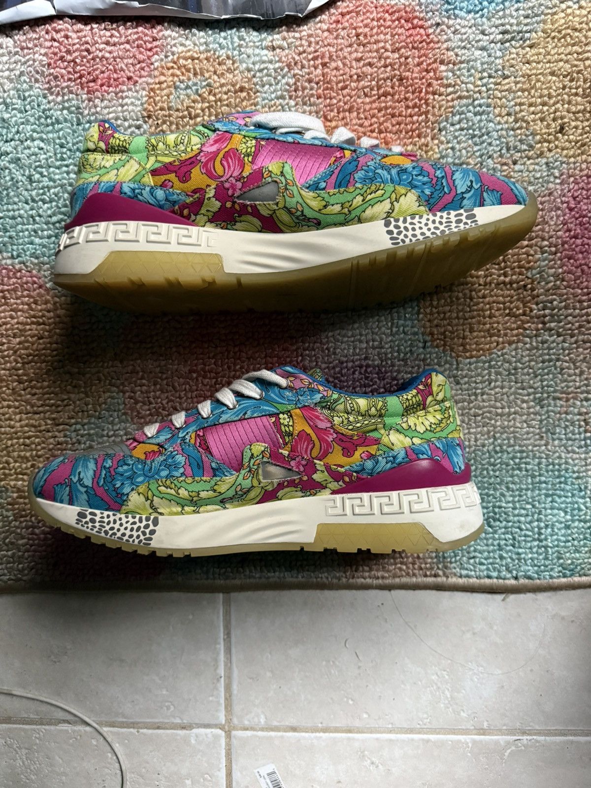 Versace Versace Men's Barocco-Print Canvas Runner Sneakers Size US 13 / EU 46 - 7 Thumbnail