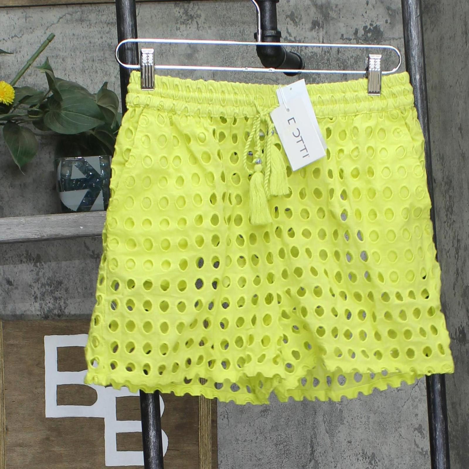 Massimo Dutti Nwt Dotti Cover Up Drawstring Shorts 85288 Citron Green S Size ONE SIZE - 1 Thumbnail