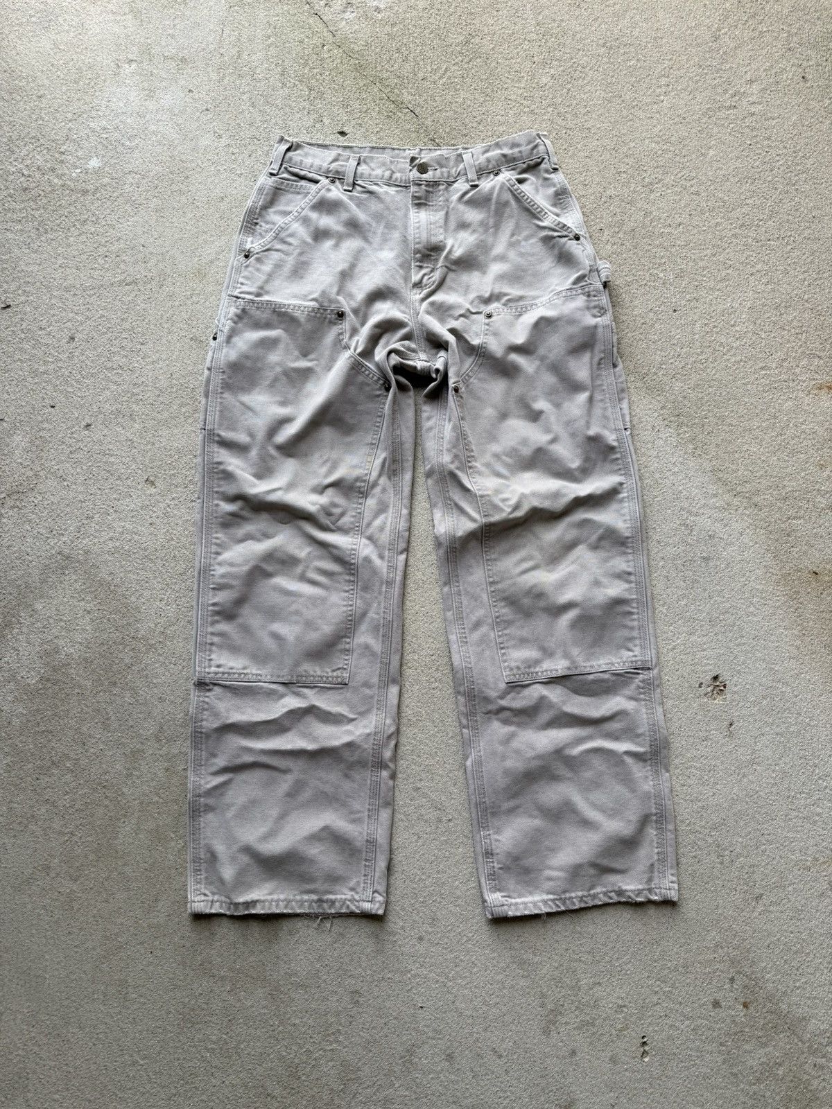 Carhartt Vintage B136 DES Gray Carhartt Carpenter Double Knees Size US 32 / EU 48 - 1 Thumbnail