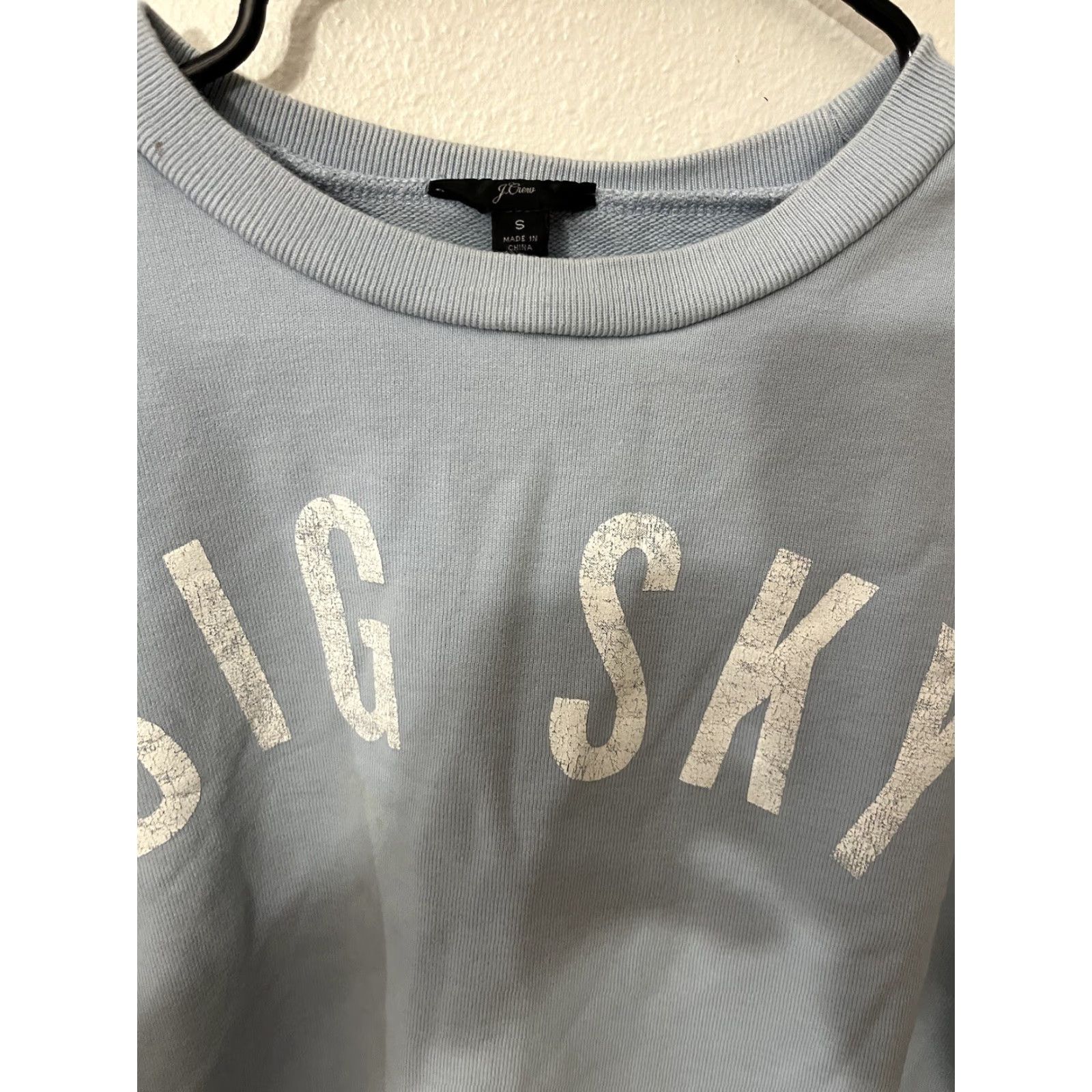 J.Crew VINTAGE J. Crew Sweatshirt Big Sky Faded Sky Blue Small Women Blues Shirt Ladies Small Size S / US 4 / IT 40 - 3 Thumbnail