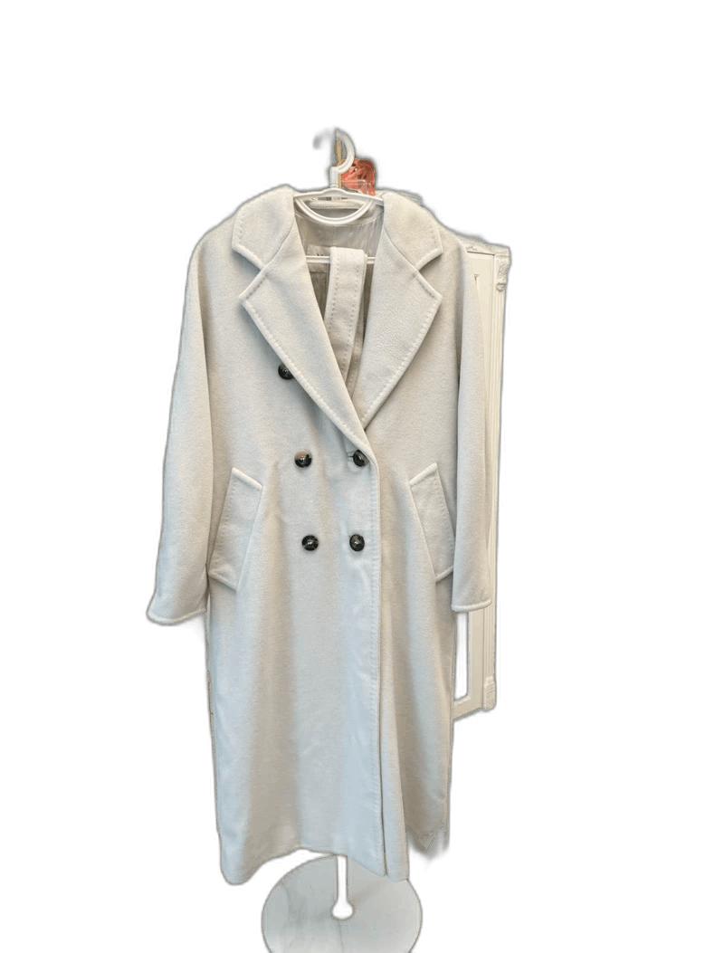 Max Mara MaxMara Double-Breasted Coat in Glacier Gray Size XS / US 0-2 / IT 36-38 - 1 Thumbnail