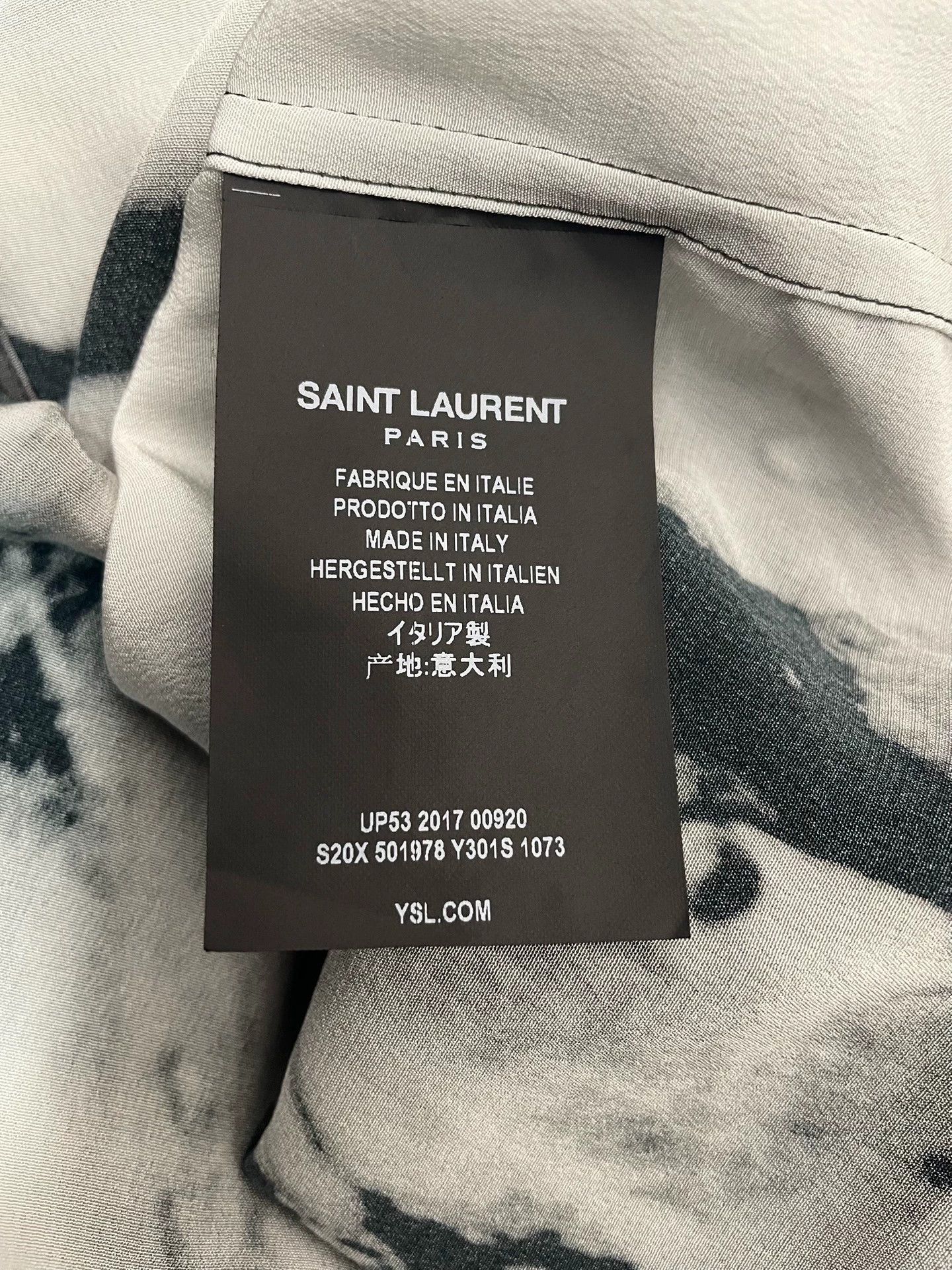 Saint Laurent Paris Authentic Saint Laurent White Splatter Print Silk Shirt Size US XS / EU 42 / 0 - 5 Thumbnail