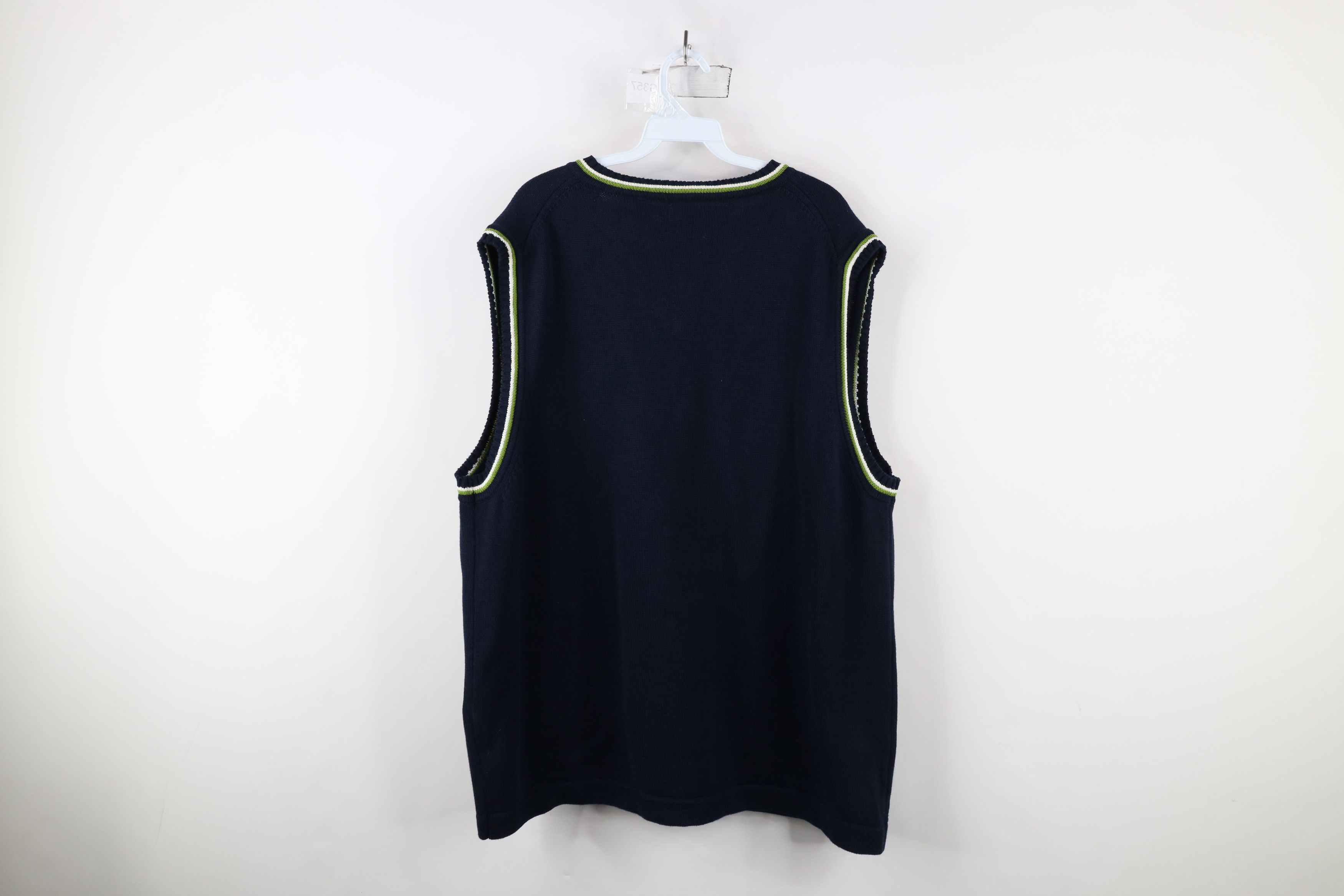 Gap × Vintage Vintage 90s Gap Blank Cotton Knit V-Neck Sweater Vest Blue Size US XL / EU 56 / 4 - 6 Thumbnail