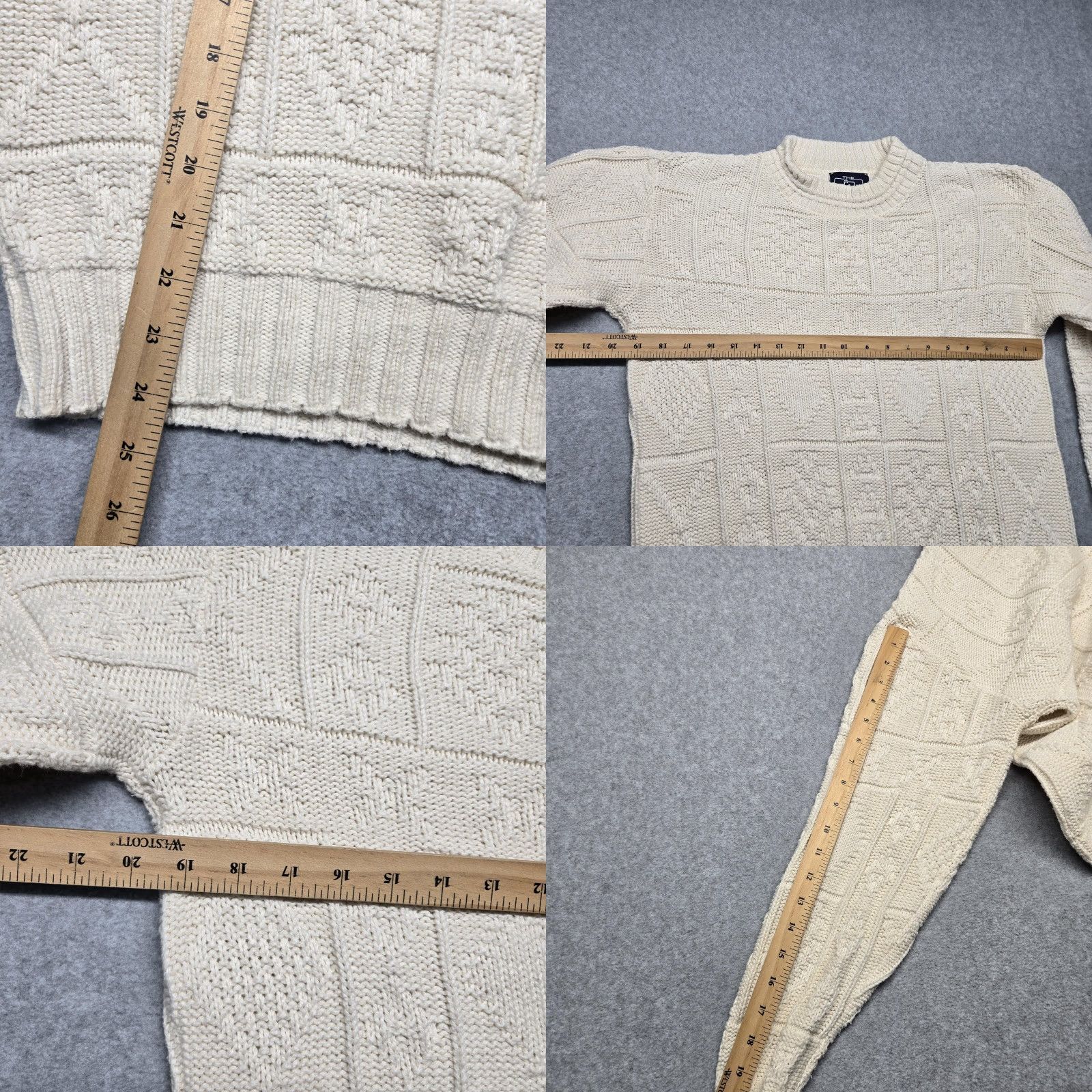 Vintage Woolrich Women Medium Sweater Ivory Cable Knit Mock Neck Made in USA Size M / US 6-8 / IT 42-44 - 8 Thumbnail