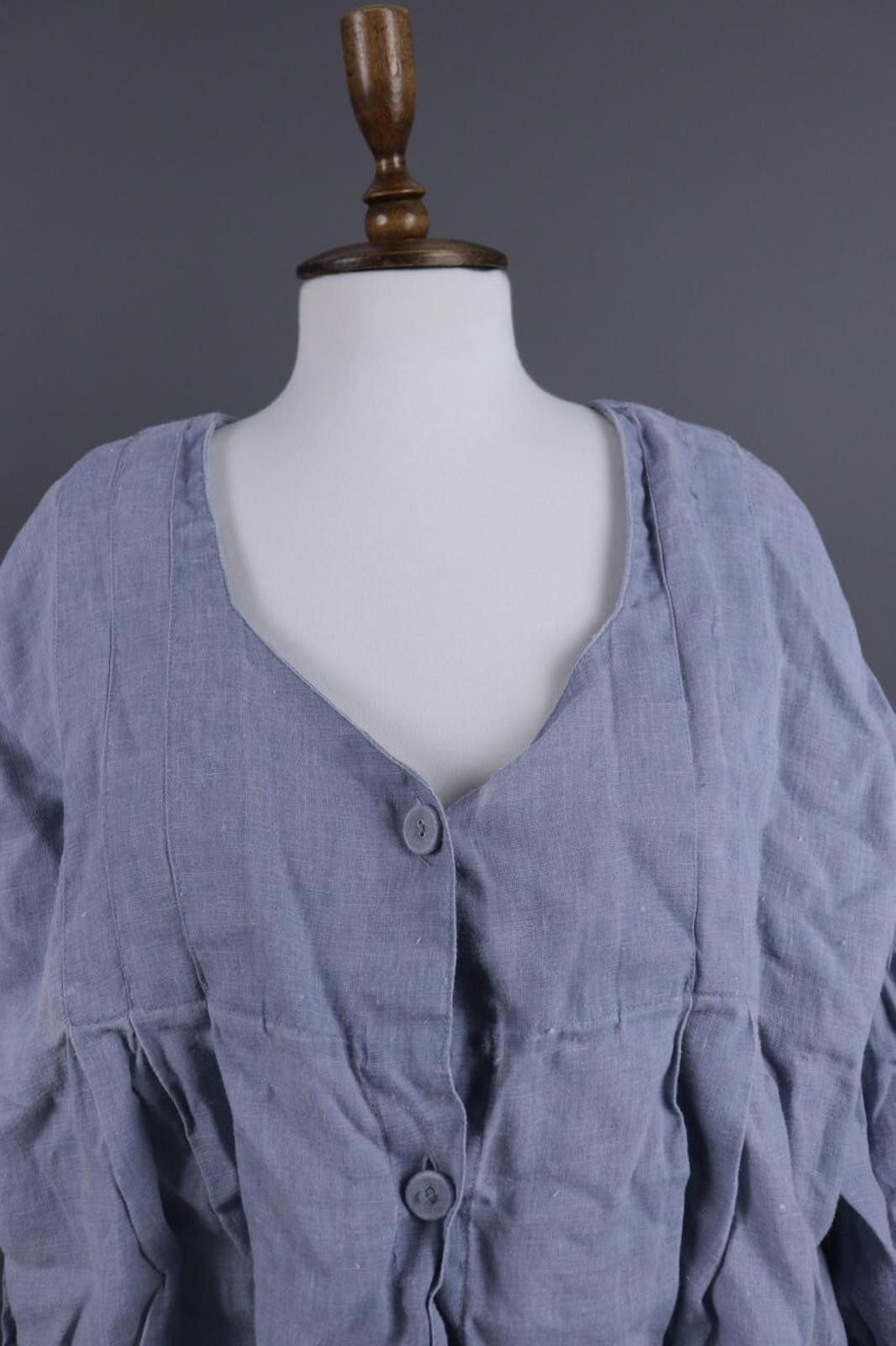Designer Gudrun Sjoden Gray Lagenlook Blouson Midi Dress Size Xl Size XL / US 12-14 / IT 48-50 - 5 Thumbnail