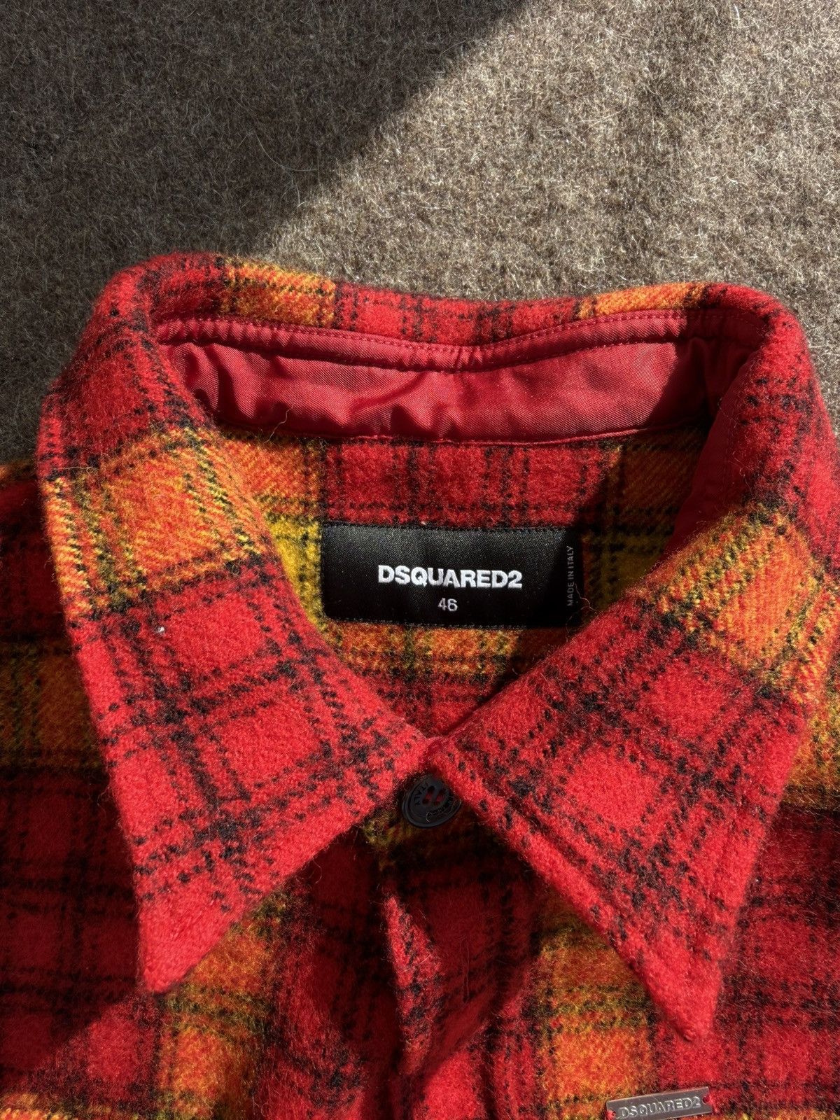 Dsquared2 Dsquared2 Multicolor Check Wool Military Shirt Size US XS / EU 42 / 0 - 4 Thumbnail