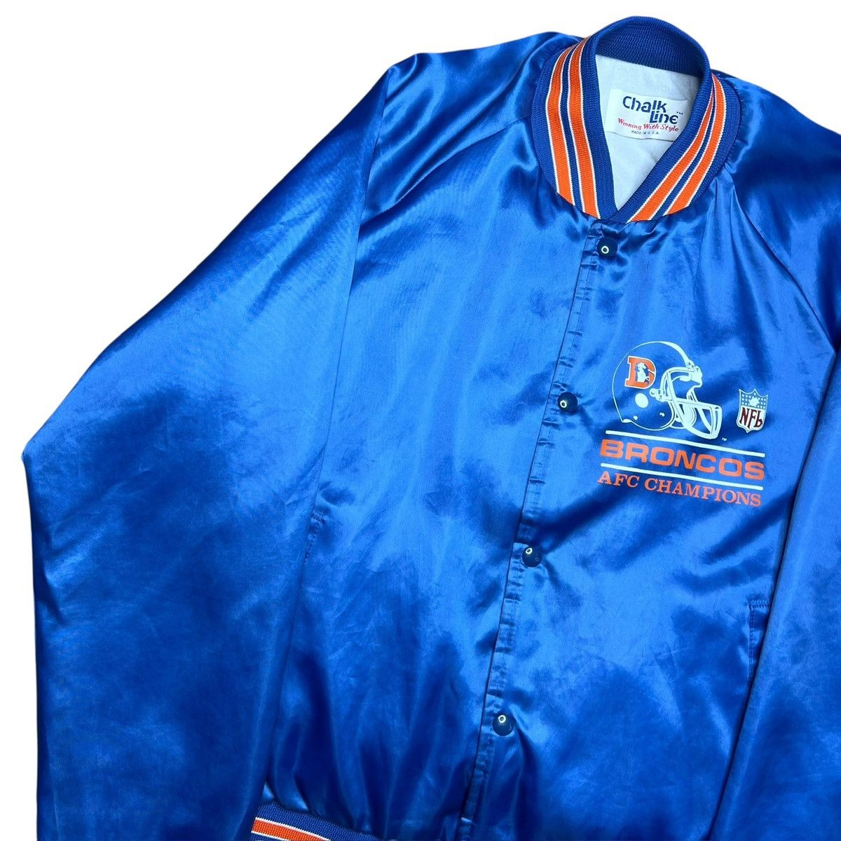 Chalk Line Denver Broncos AFC Champions Chalk Line Satin Bomber Jacket Size US L / EU 52-54 / 3 - 15 Thumbnail