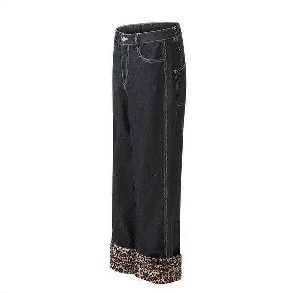 Japanese Brand eko American high street leopard print cuffed jeans for men Size US 32 / EU 48 - 2 Thumbnail
