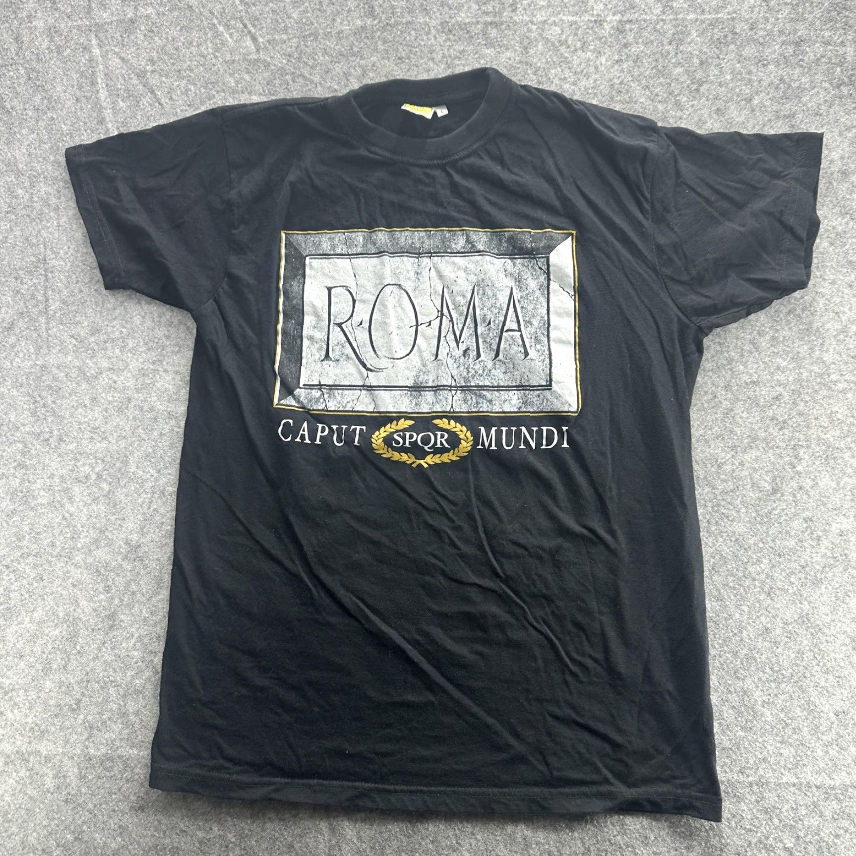 Other VINTAGE Roma Shirt Black Large Cotton Graphic Tee SPQR Caput Mundi Souvenir Travel Mens Size US L / EU 52-54 / 3 - 2 Thumbnail