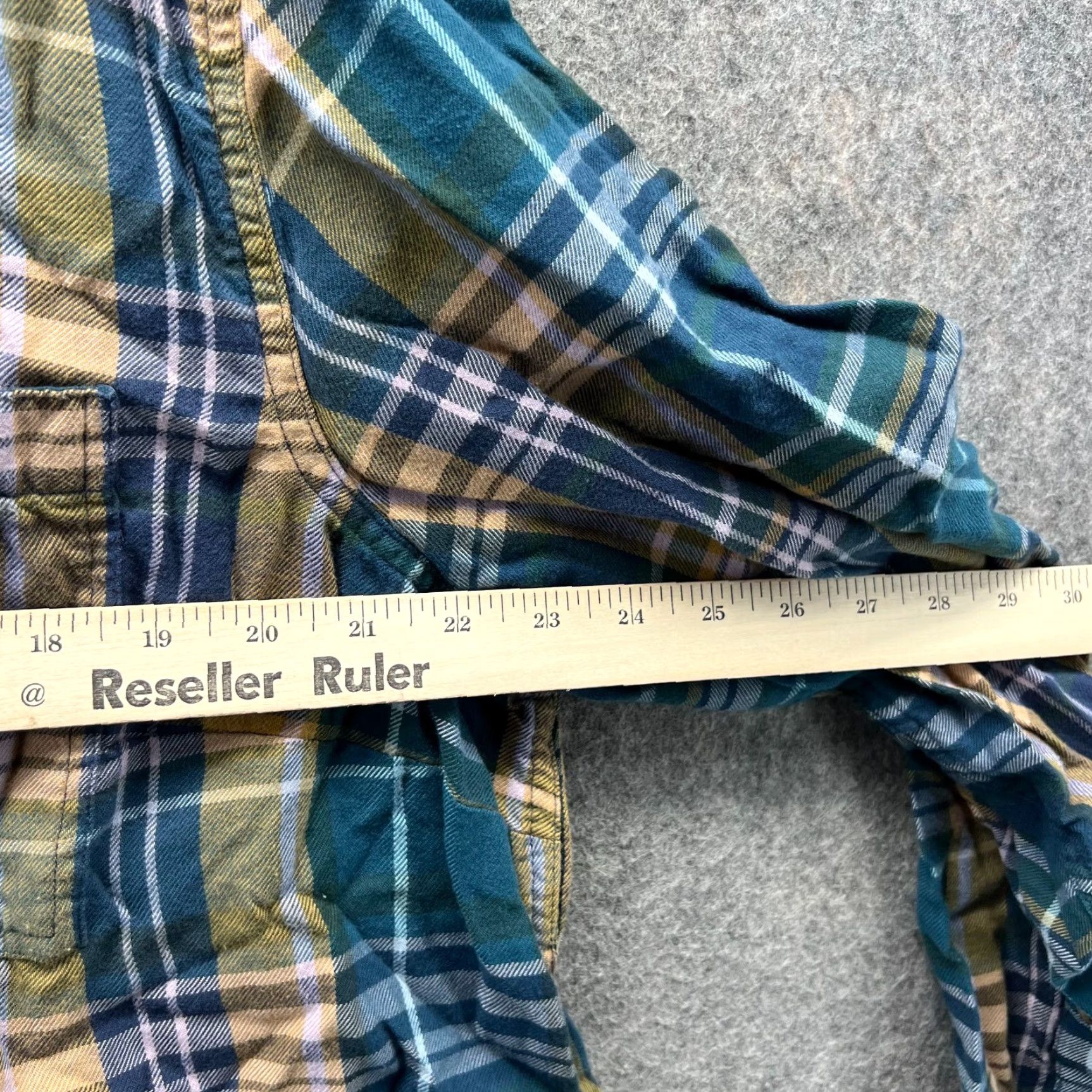 Vintage VINTAGE LL Bean Women Button-Up Plaid Shirt 1X Plus Blue Yellow Flannel 100% Cotton Dress Size XL / US 12-14 / IT 48-50 - 7 Thumbnail