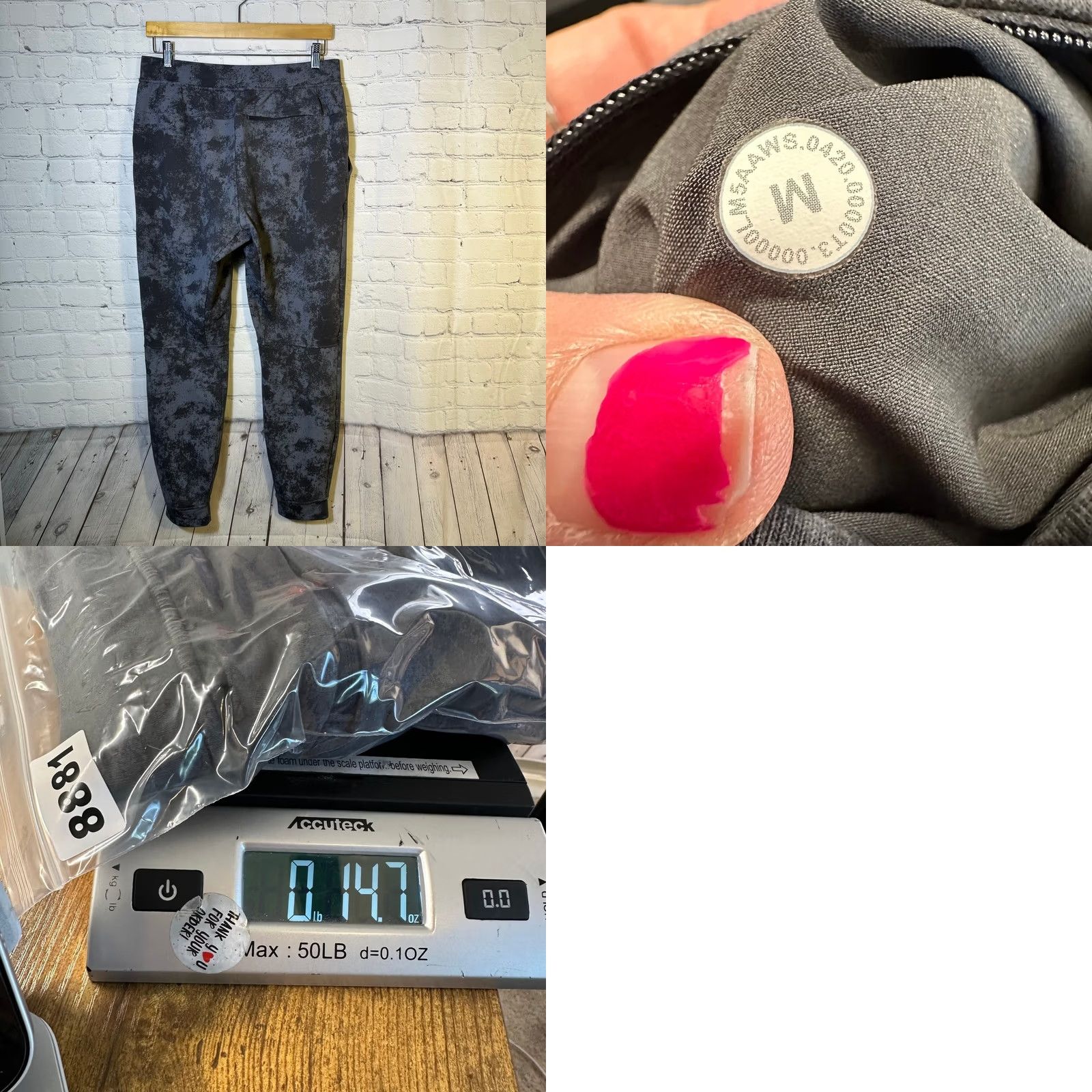 Lululemon Lululemon City Sweat Jogger Grey Black Acid Wash Fleece Pants Mens M Camouflage Zip Pockets Mock Drawstring Waist Athletic Fit Athletic Mens Shoes? Size US 31 - 8 Thumbnail